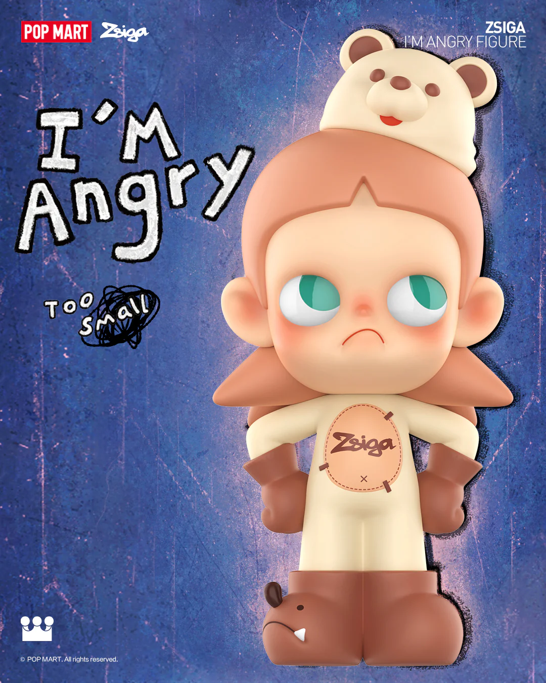 POP MART Zsiga I'm Angry 100% Limited Edition