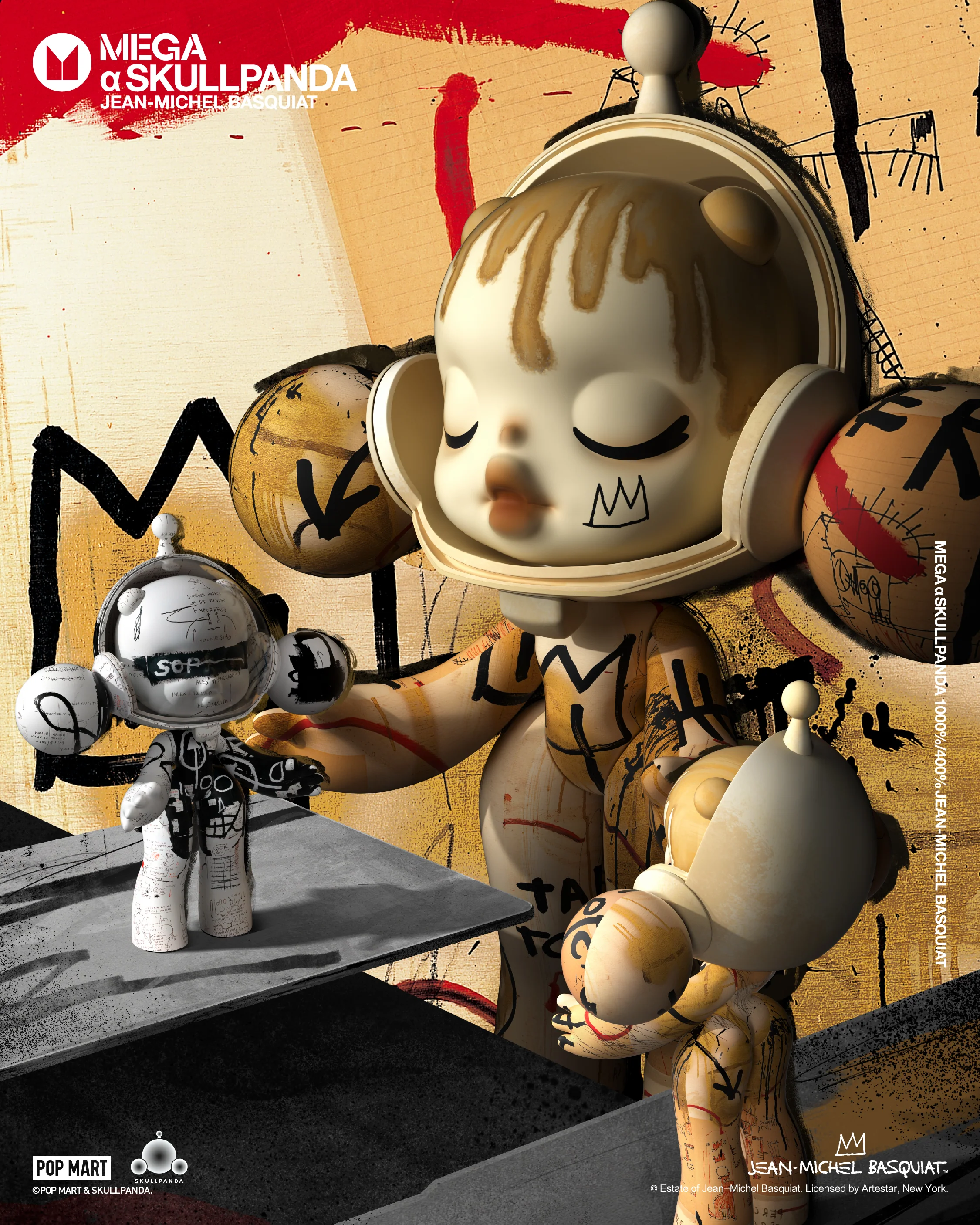 MEGA α SKULLPANDA 400% JEAN-MICHEL BASQUIAT