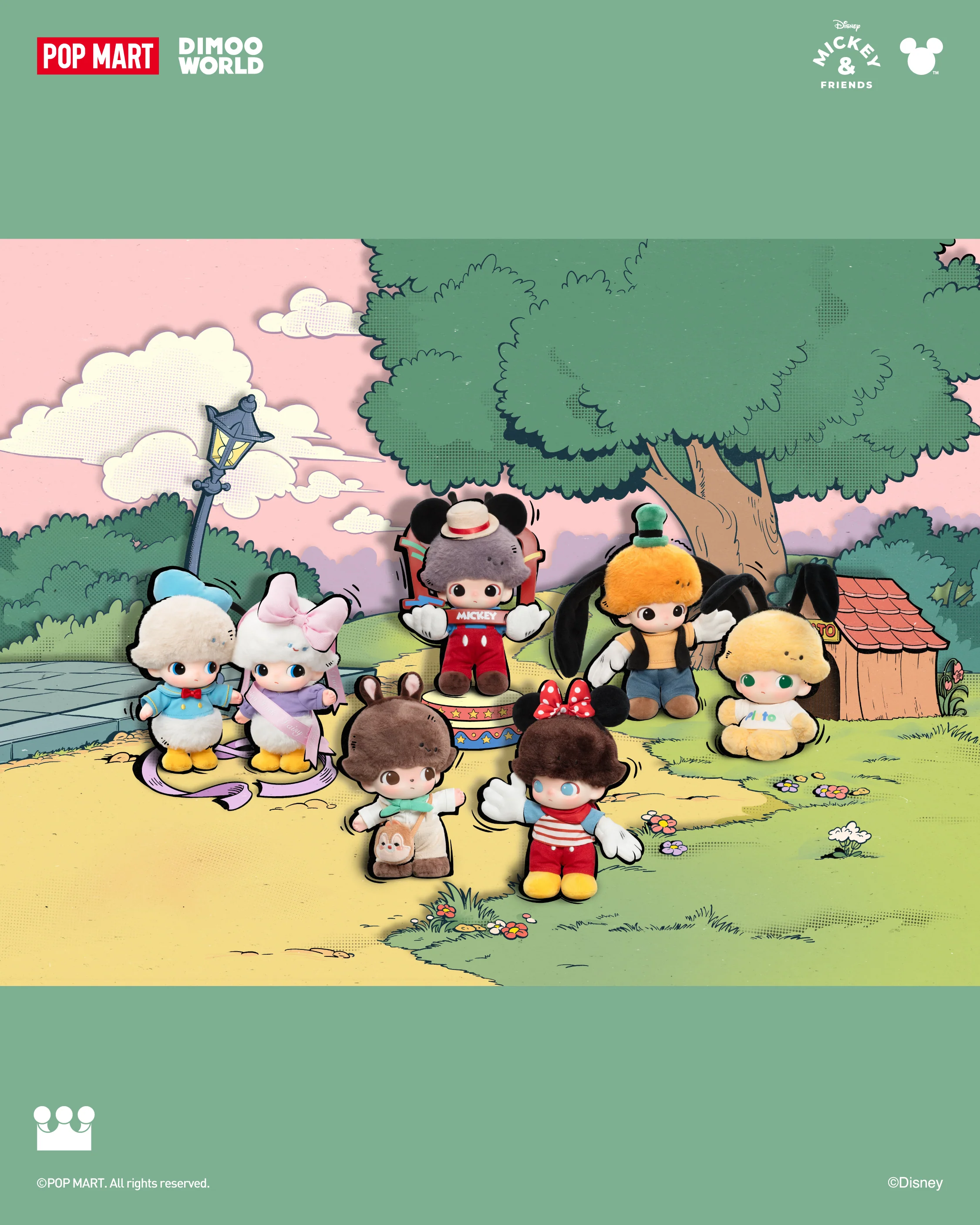 POP MART DIMOO WORLD × DISNEY Series-Vinyl Plush Keychain Blind Box