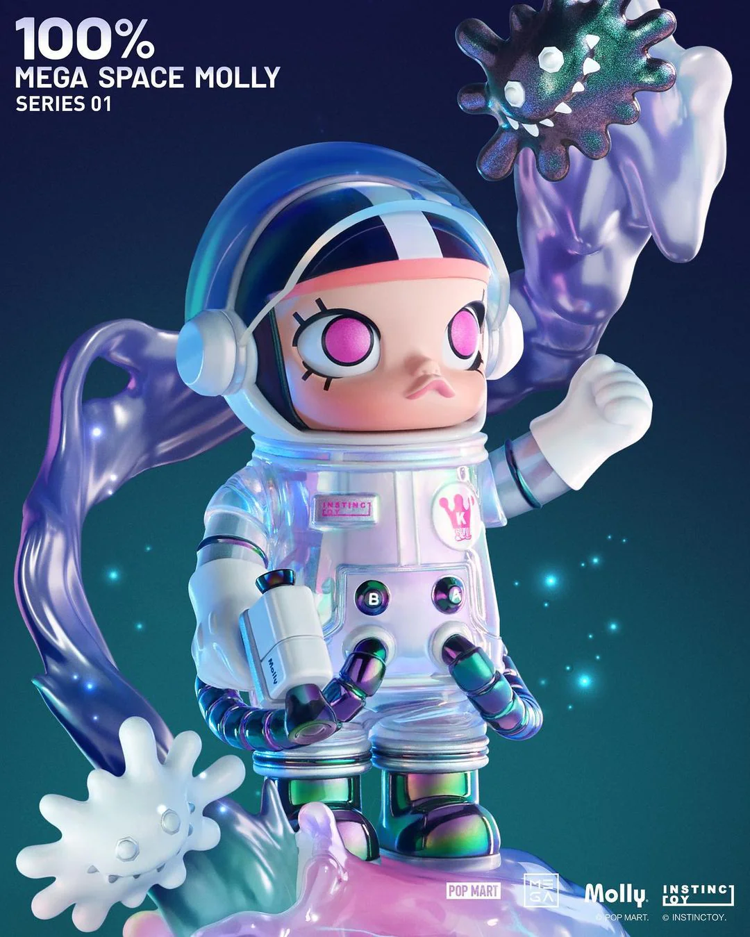 POP MART MEGA Collection 100% Space Molly Series 1