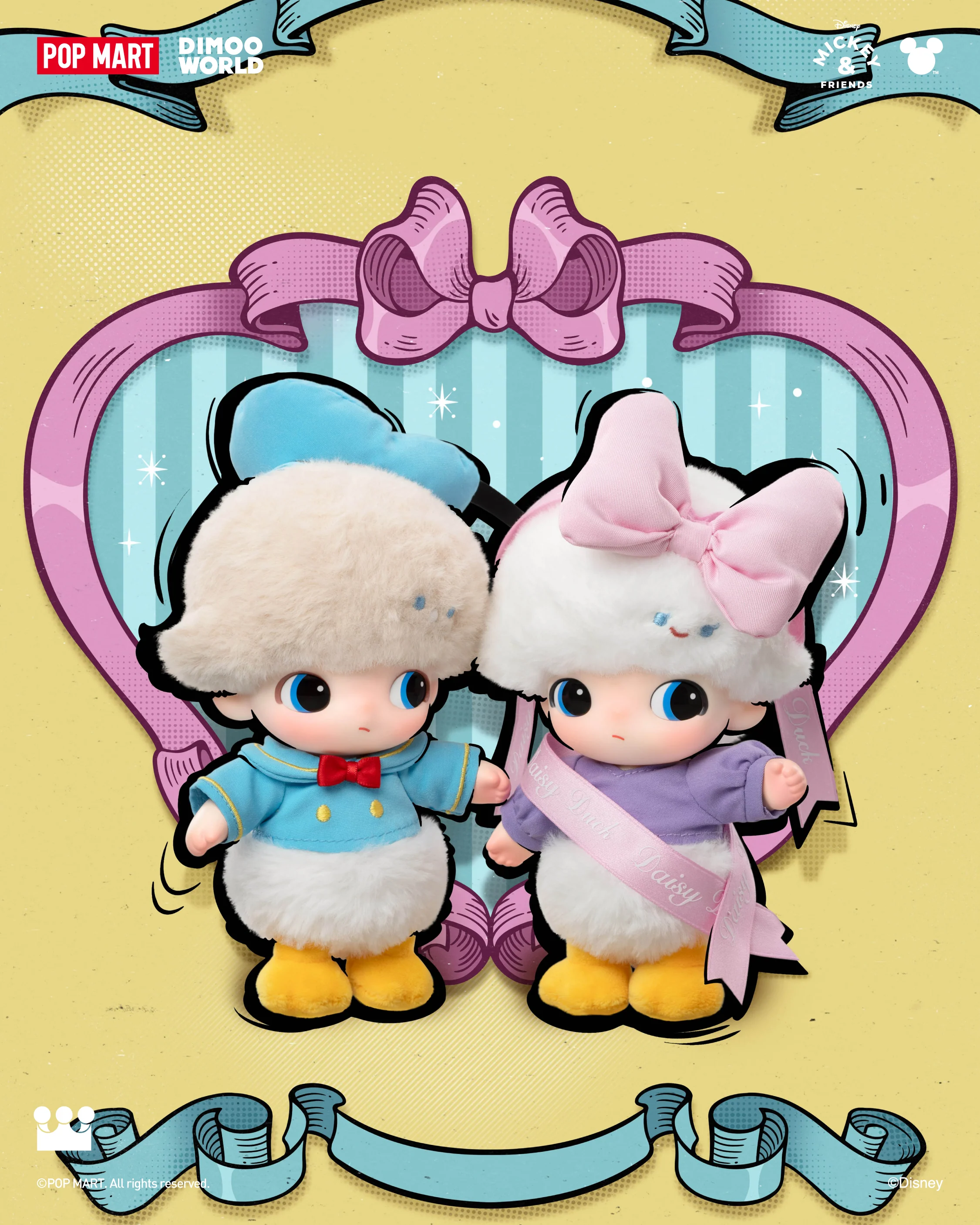 POP MART DIMOO WORLD × DISNEY Series-Vinyl Plush Keychain Blind Box