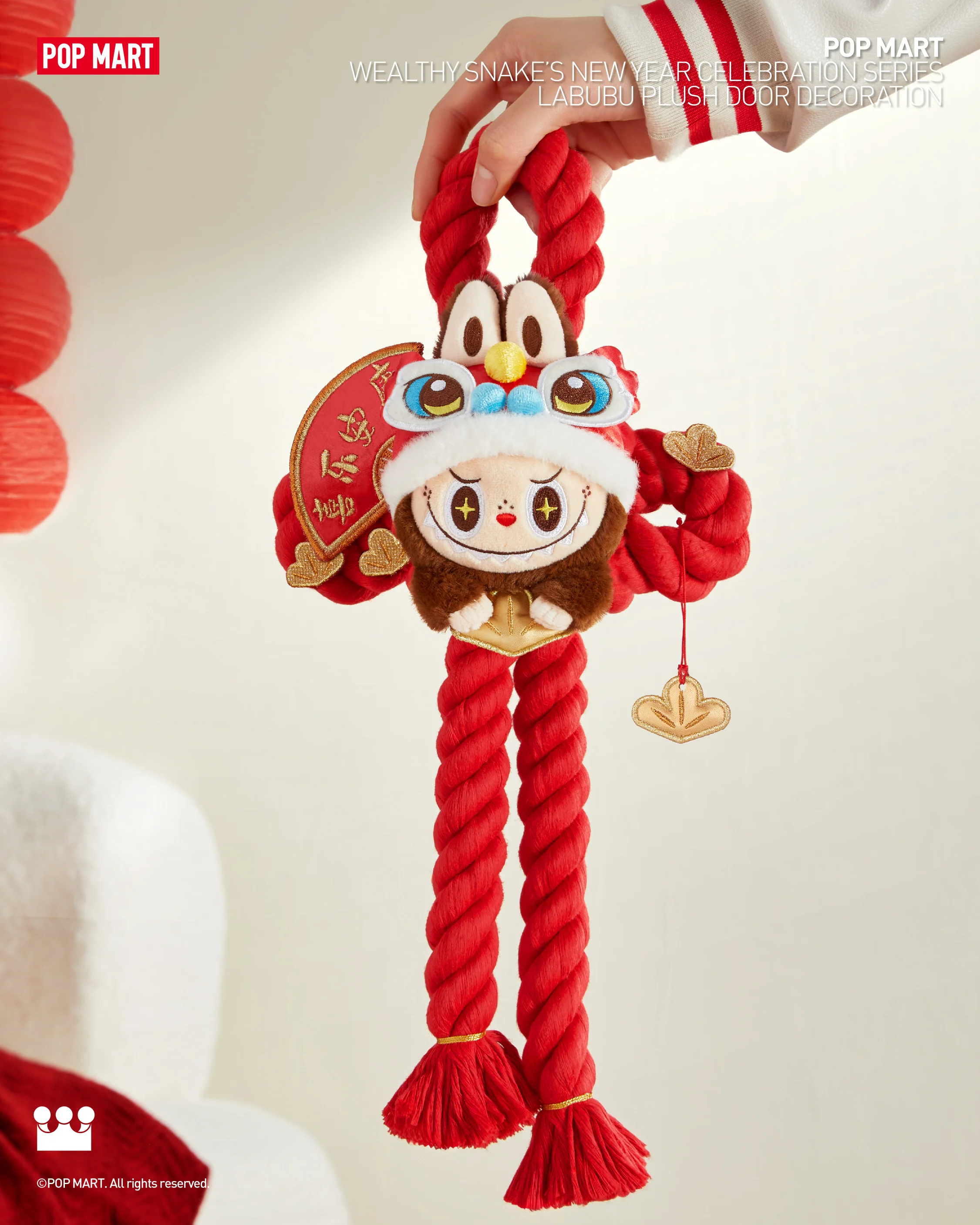 POP MART Wealthy Snake's New Year Celebration Series-LABUBU Plush Door Decoration