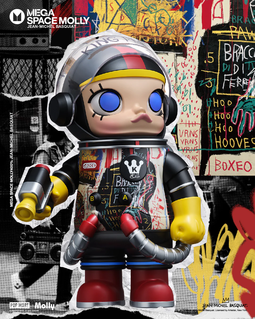 POP MART MEGA SPACE MOLLY 400% Jean-Michel Basquiat