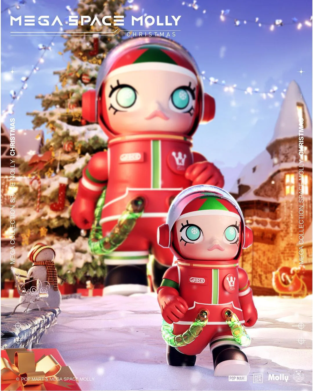 POP MART MEGA Space Molly Christmas 1000%