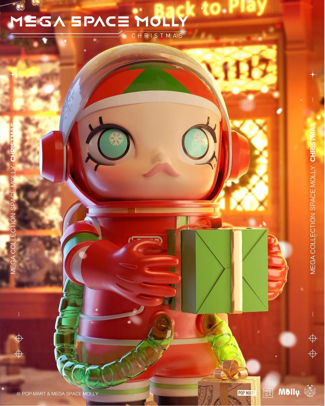 POP MART MEGA Space Molly Christmas 1000%