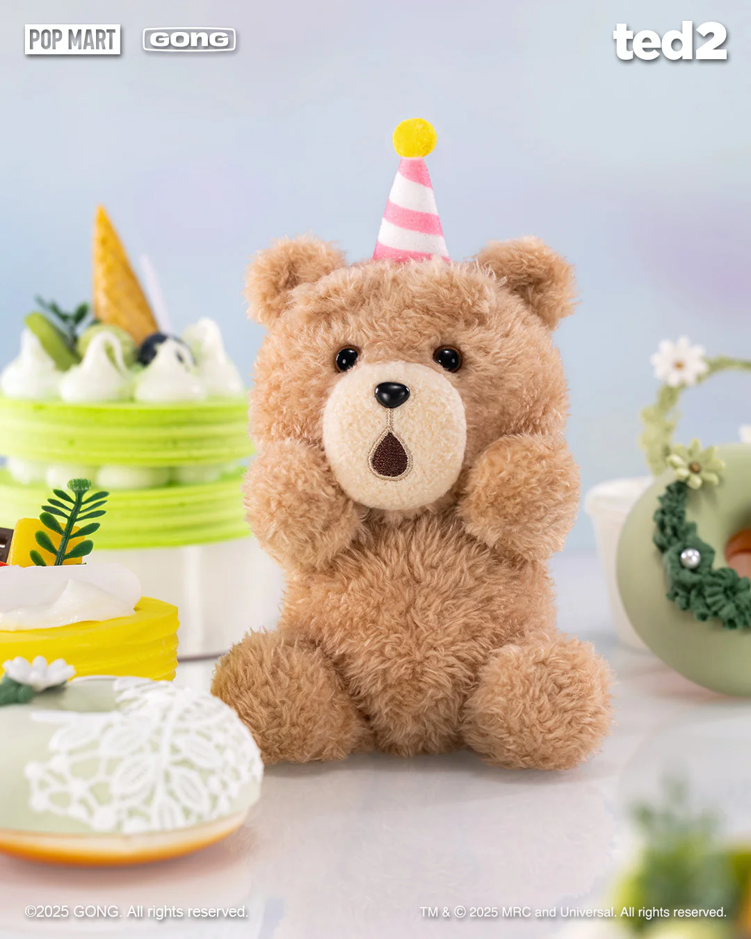 POP MART Ted2 Teddy Bear Action Plush Pendant