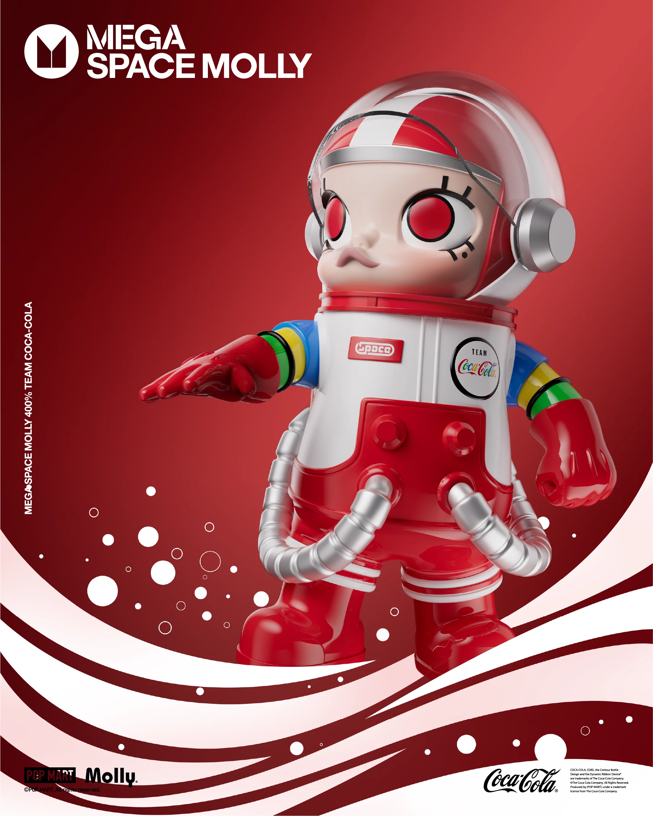 POP MART MEGA SPACE MOLLY 400% TEAM COCA-COLA