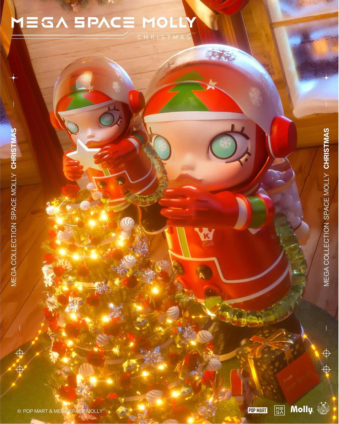 POP MART MEGA Space Molly Christmas 1000%