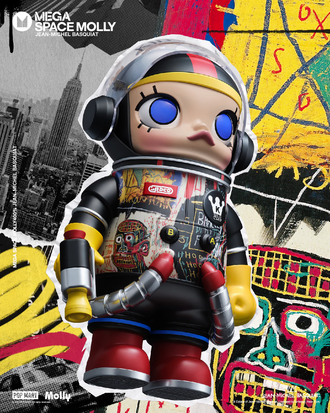 POP MART MEGA SPACE MOLLY 400% Jean-Michel Basquiat