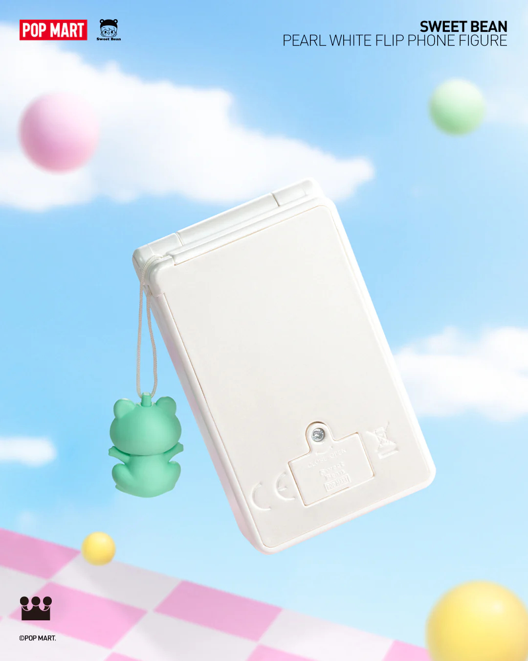 POP MART Sweet Bean Pearl White Flip Phone Figure
