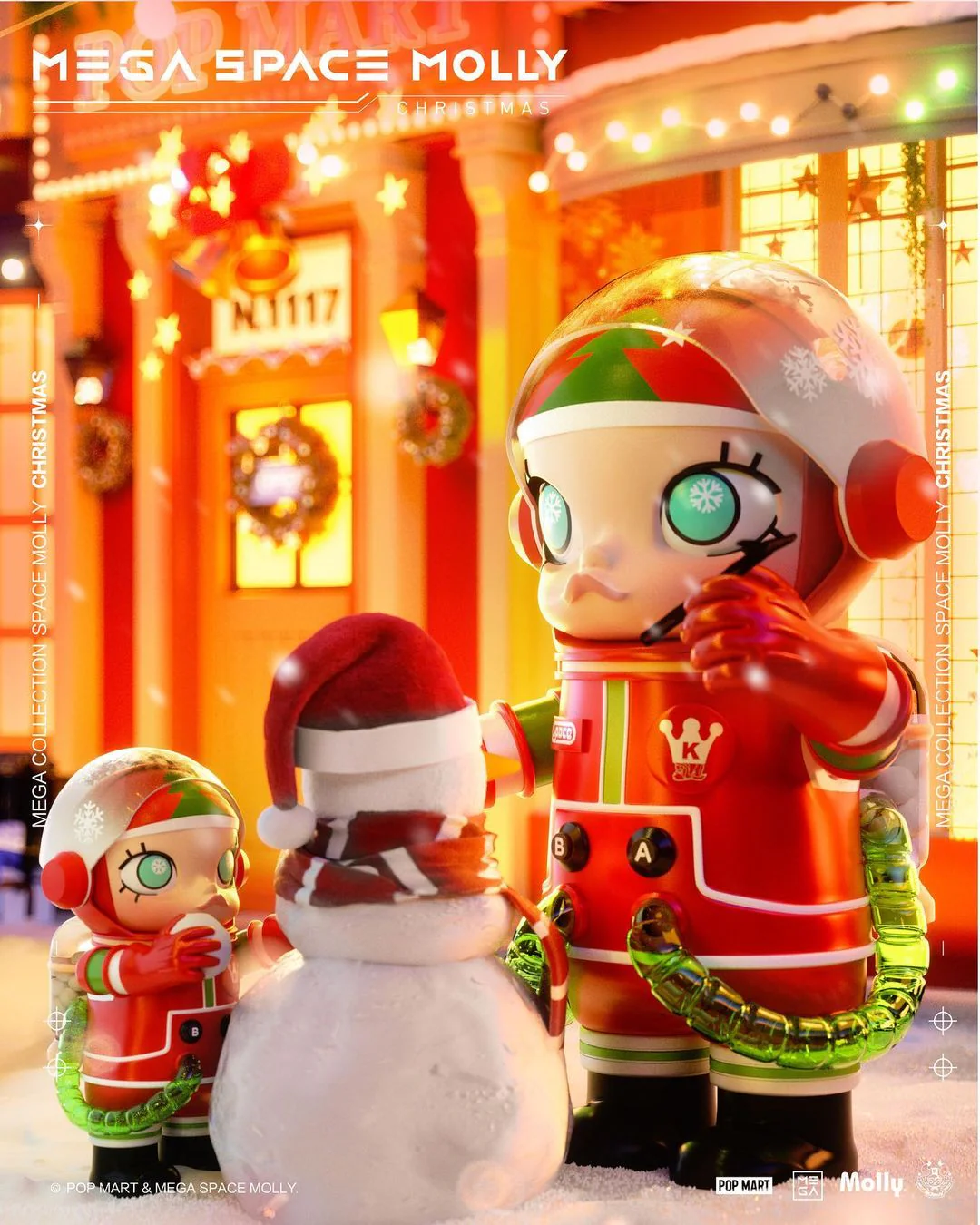 POP MART MEGA Space Molly Christmas 1000%
