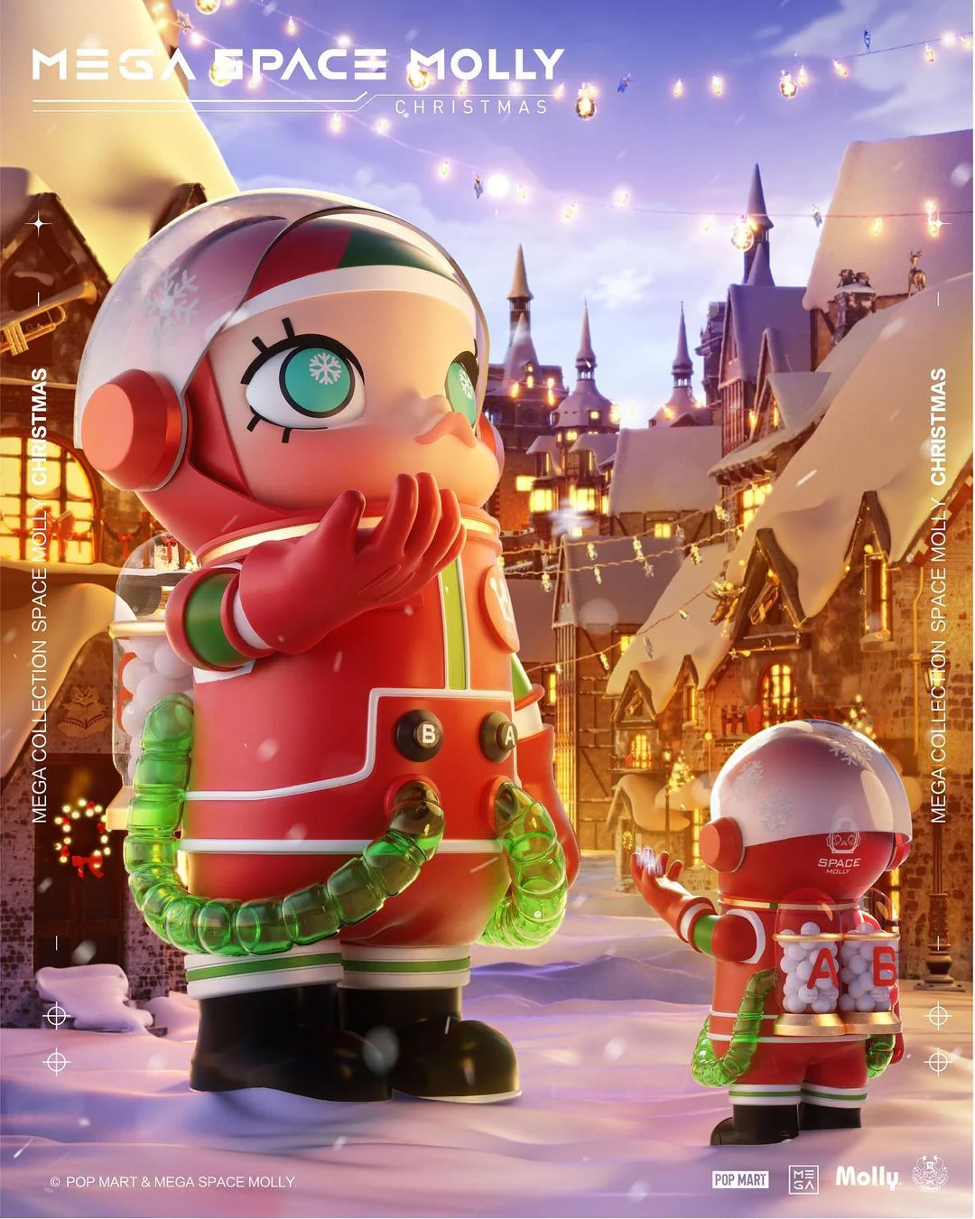 POP MART MEGA Space Molly Christmas 1000%