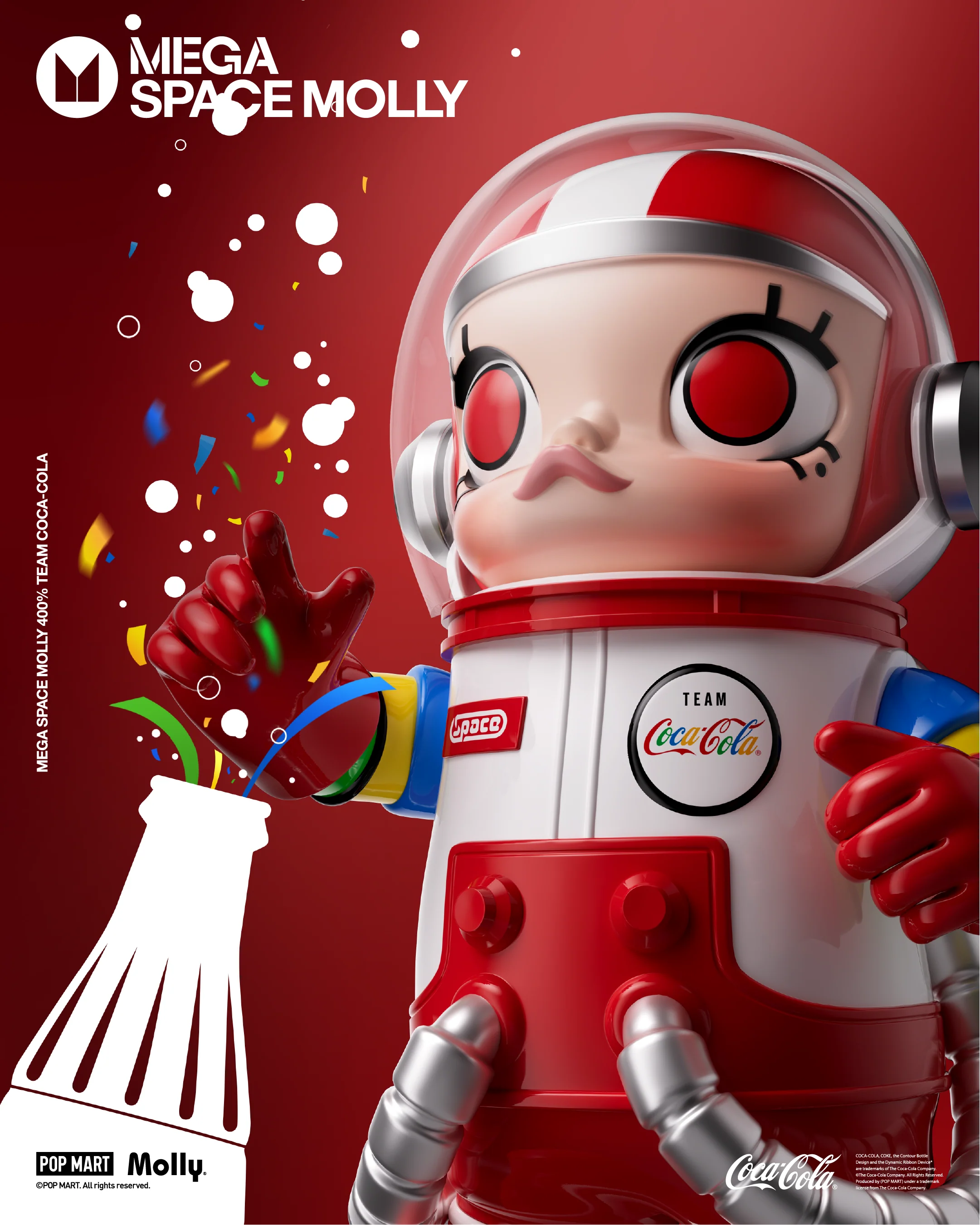 POP MART MEGA SPACE MOLLY 400% TEAM COCA-COLA