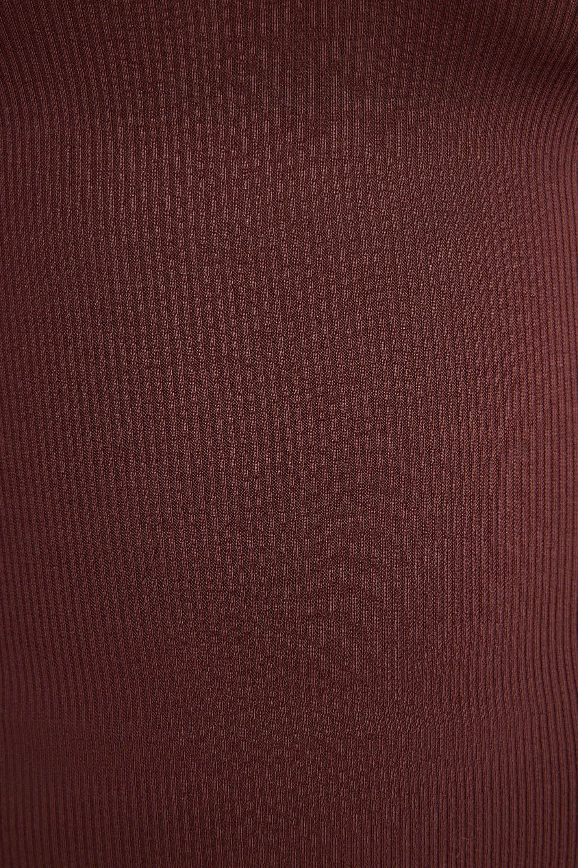 Ribbed Modal  Long Sleeve Top in Chocolate