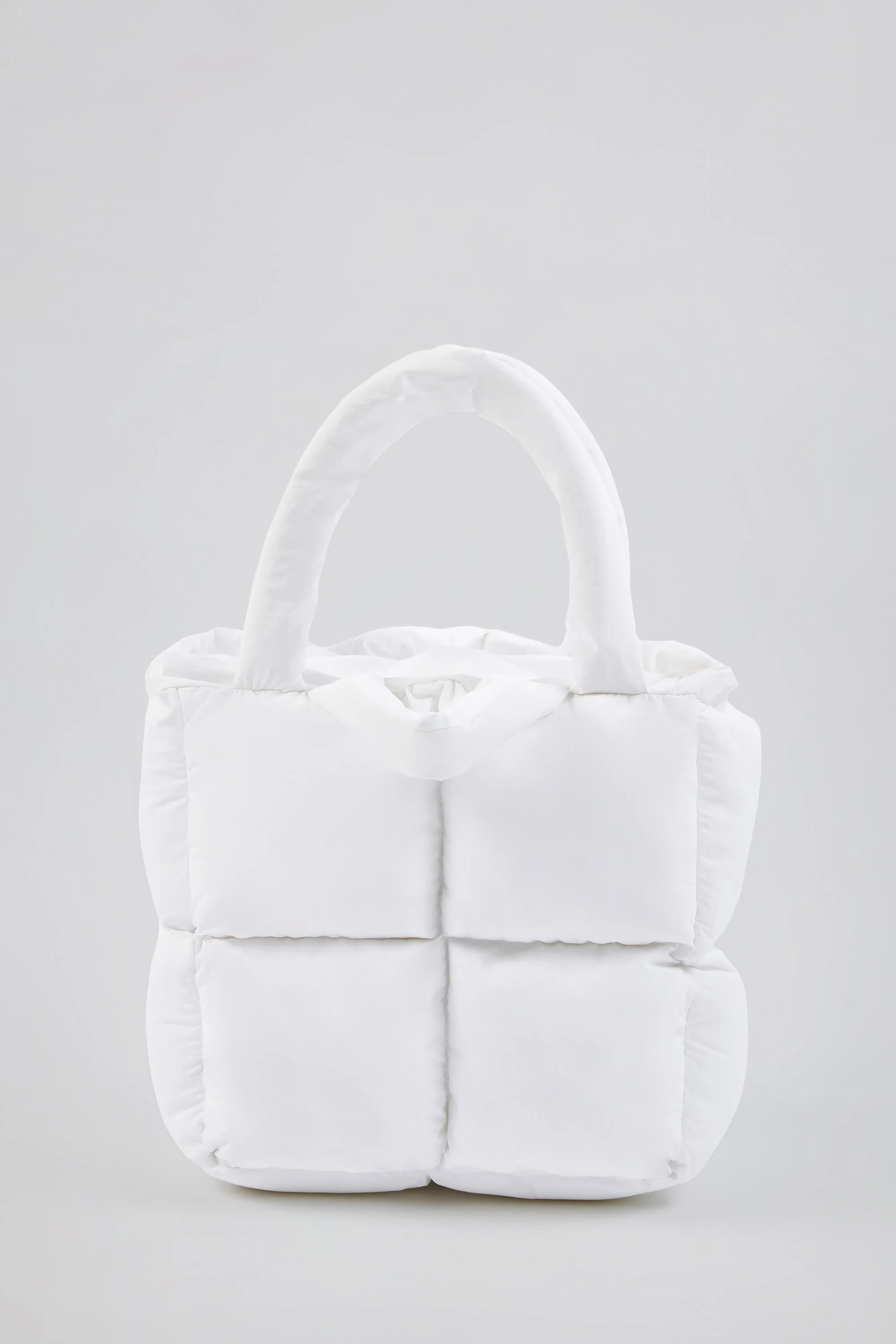 Quilted Puffer Bag in White