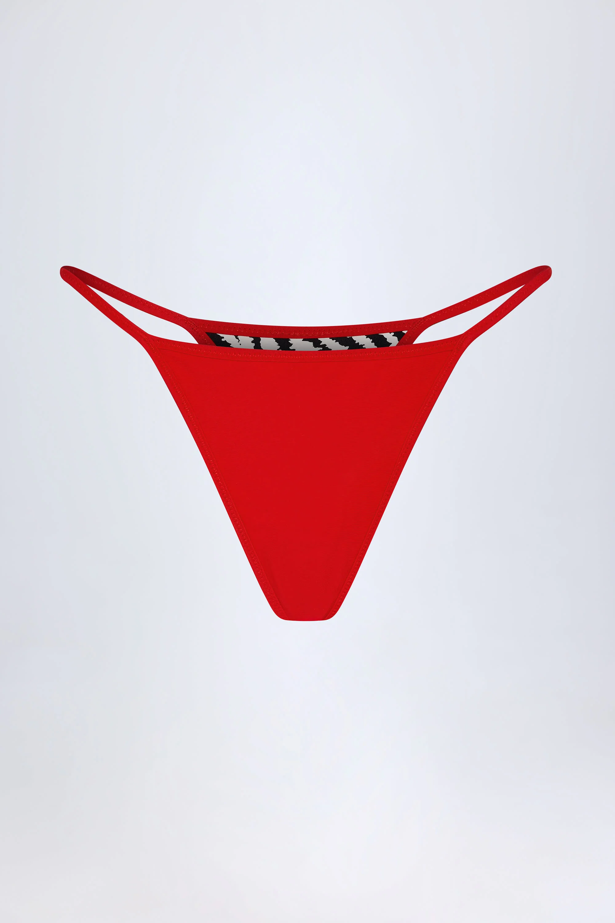 Reversible Thong Bikini Bottoms in Zebra Print