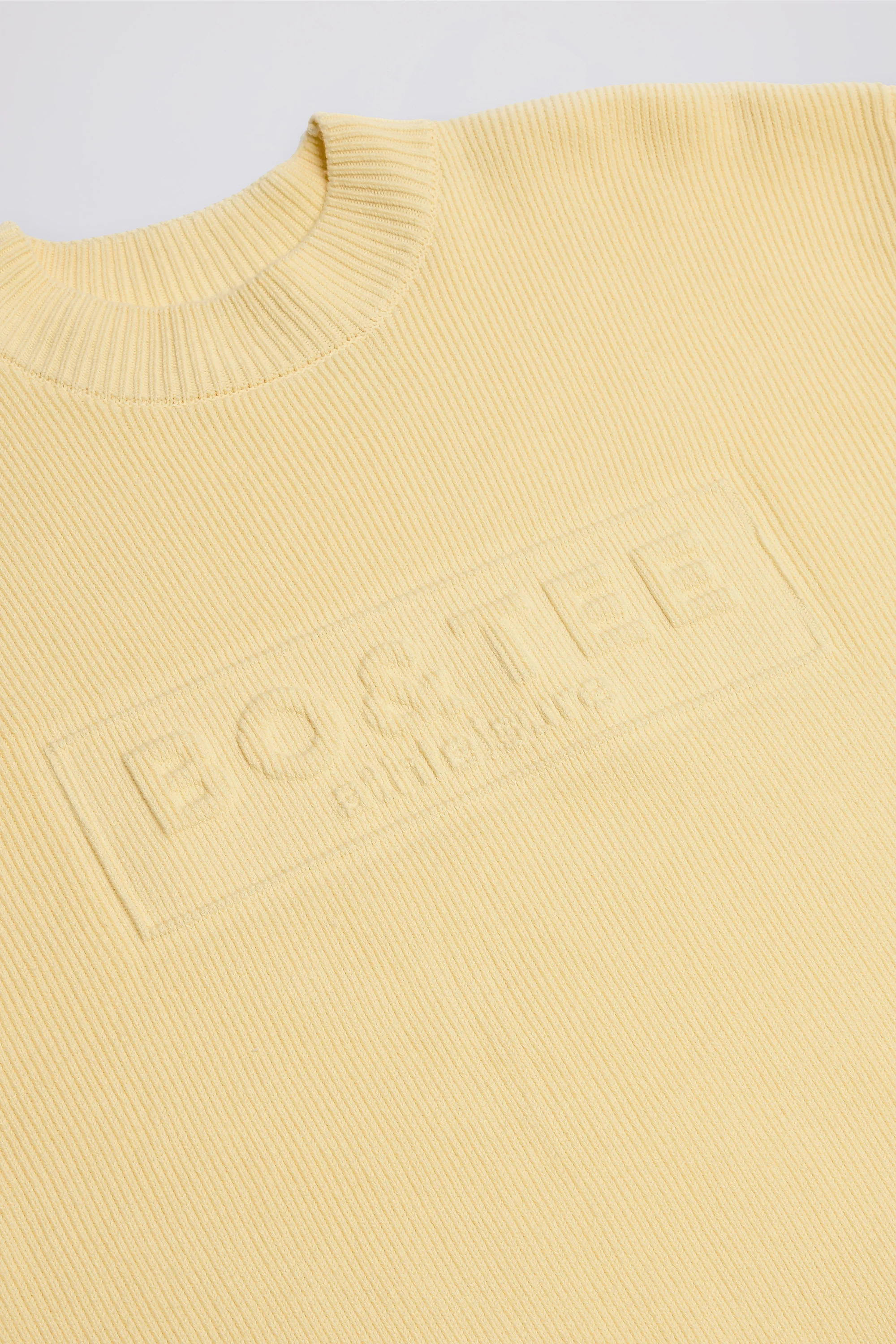 Ribbed-Knit Oversized Jumper in Lemon