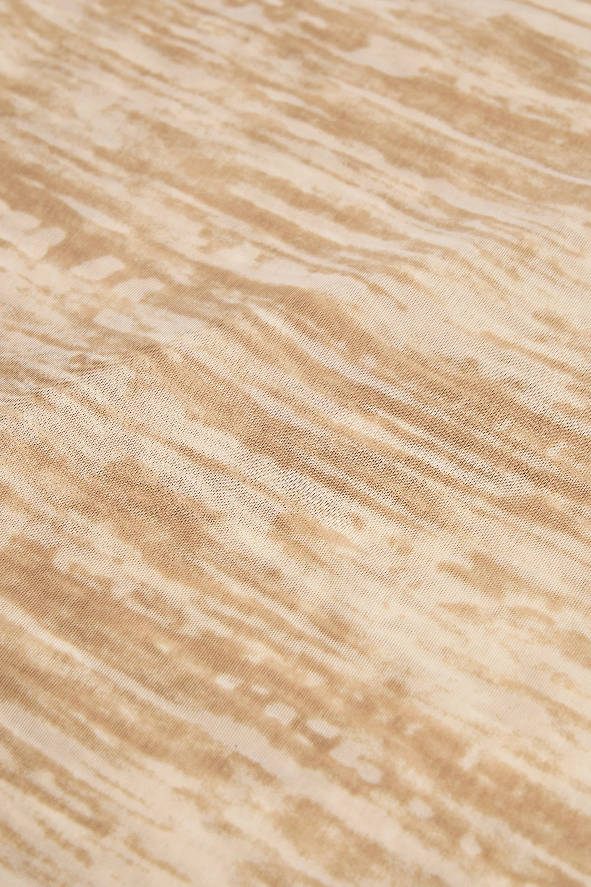 Ruffled Asymmetric Mid-Rise Maxi Skirt in Tan Print