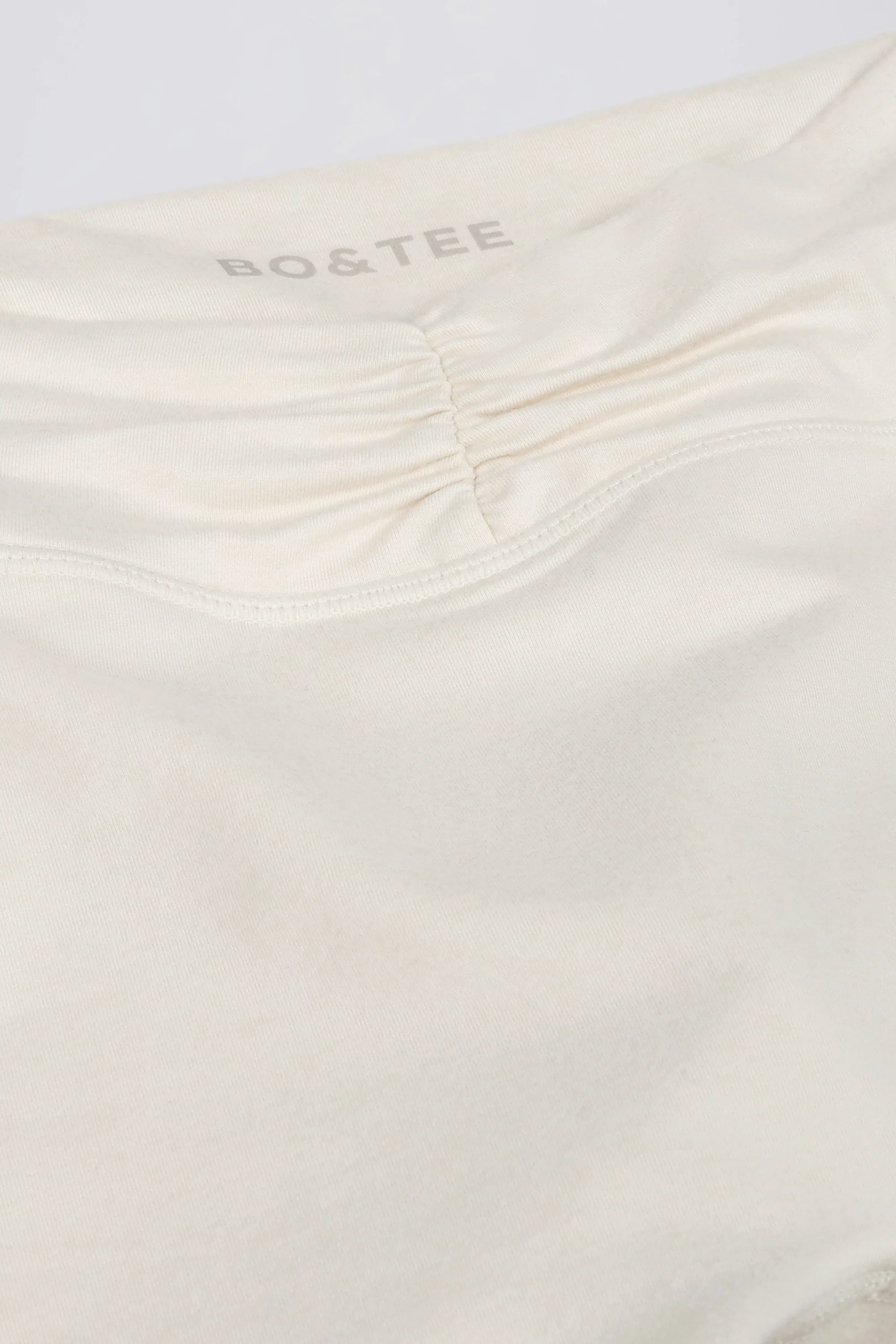 Ruched Mini Shorts in Ivory Marl