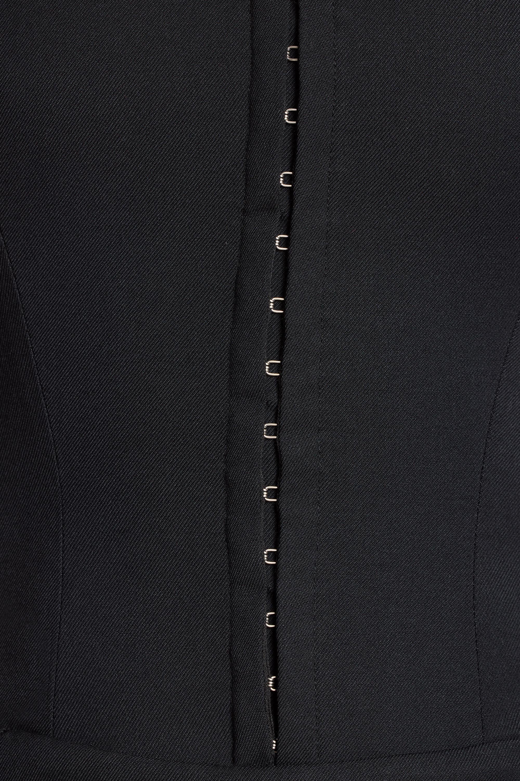 Brushed Twill Bandeau Corset Jumpsuit in Black