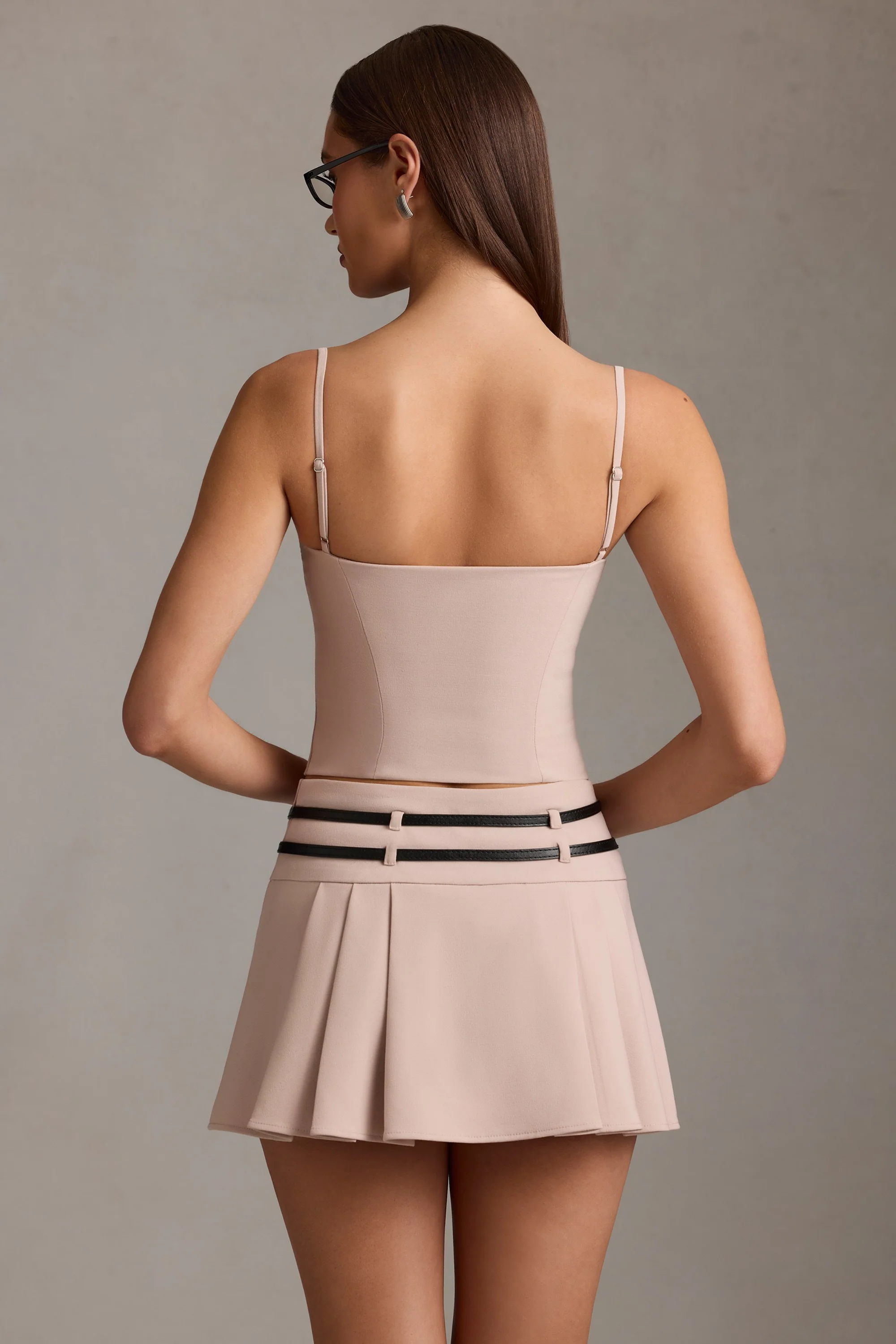 Cut-Top Camisole Top in Mushroom