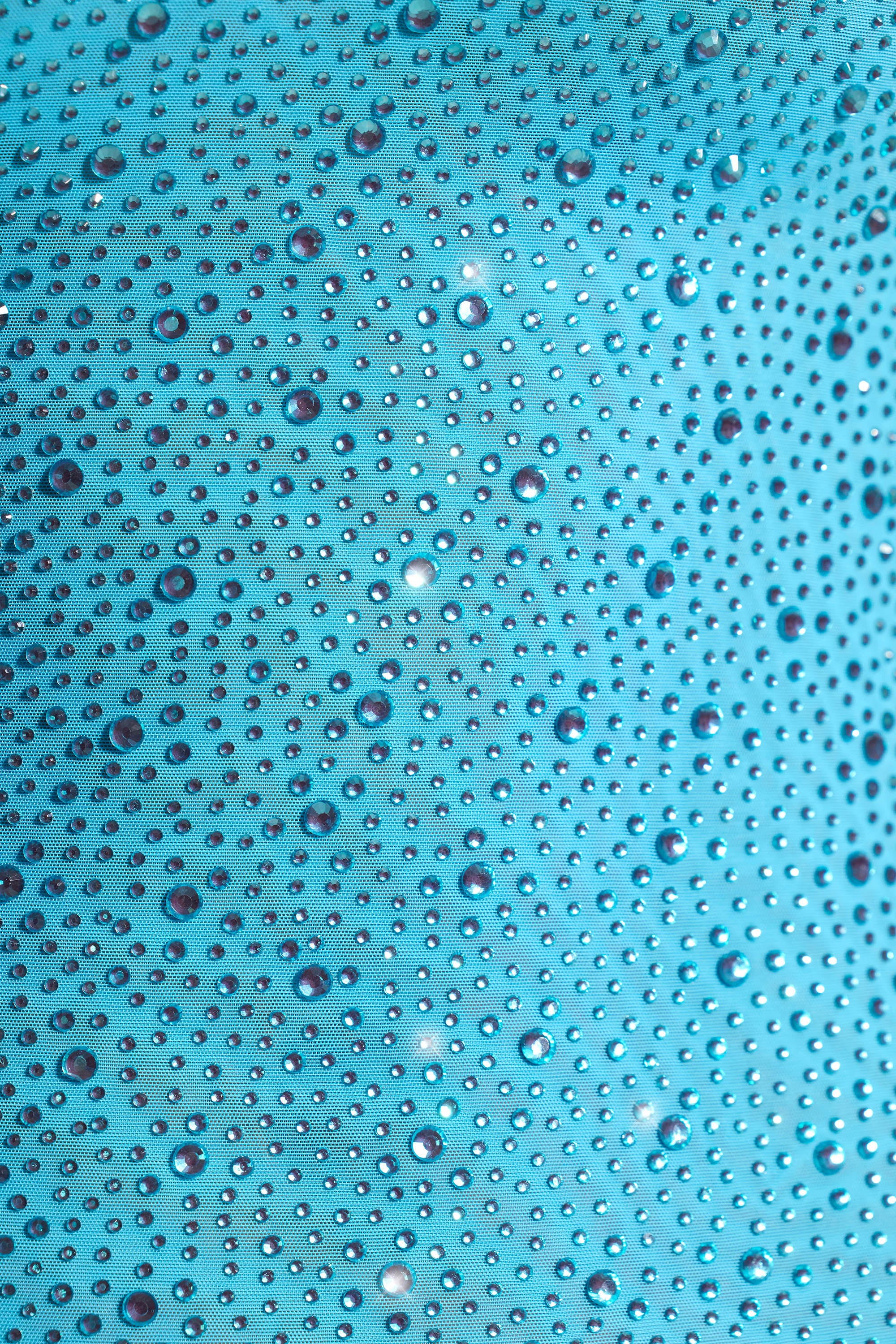 Embellished Bodycon Mini Dress in Aqua Blue