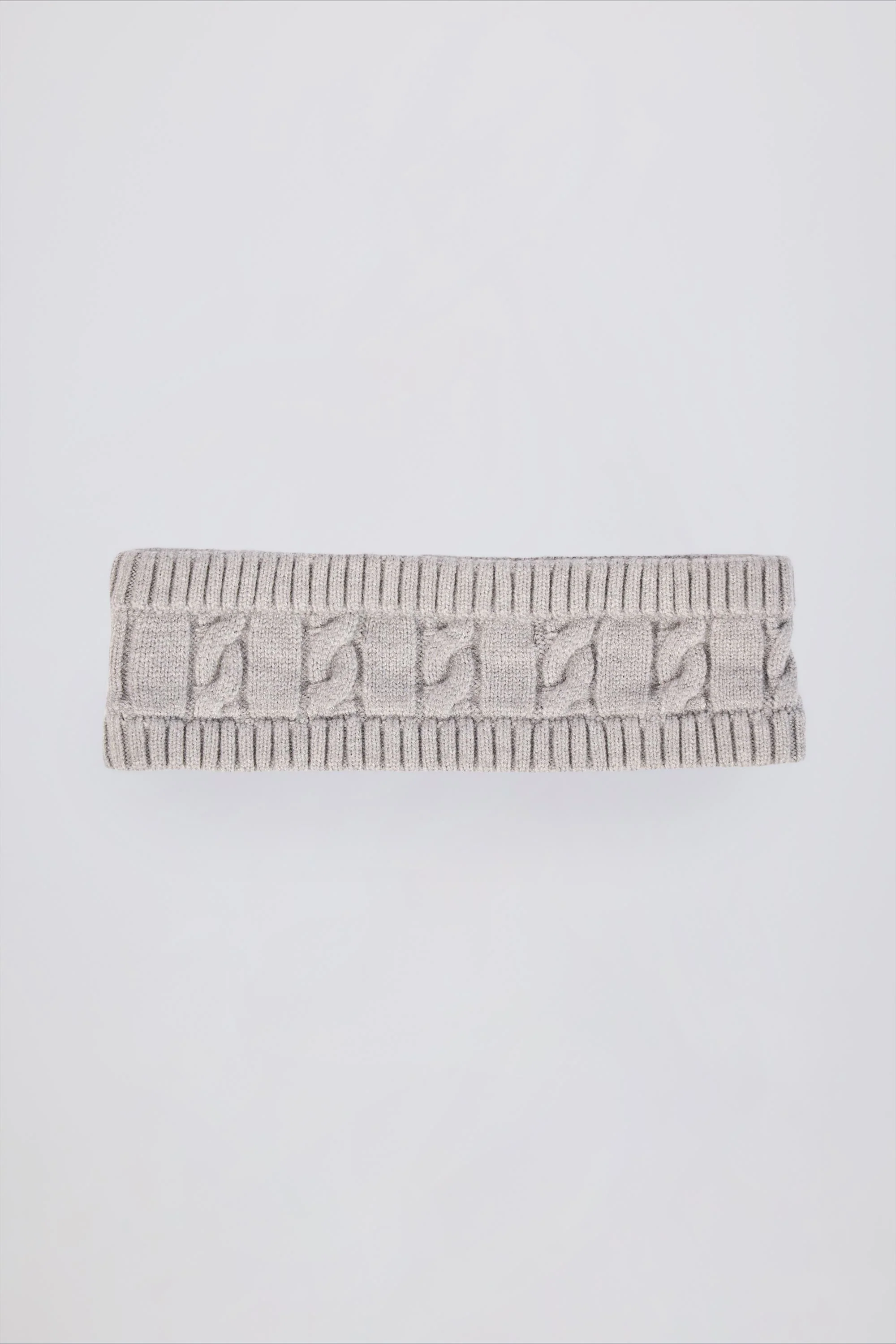 Cable-Knit Headband in Grey Marl
