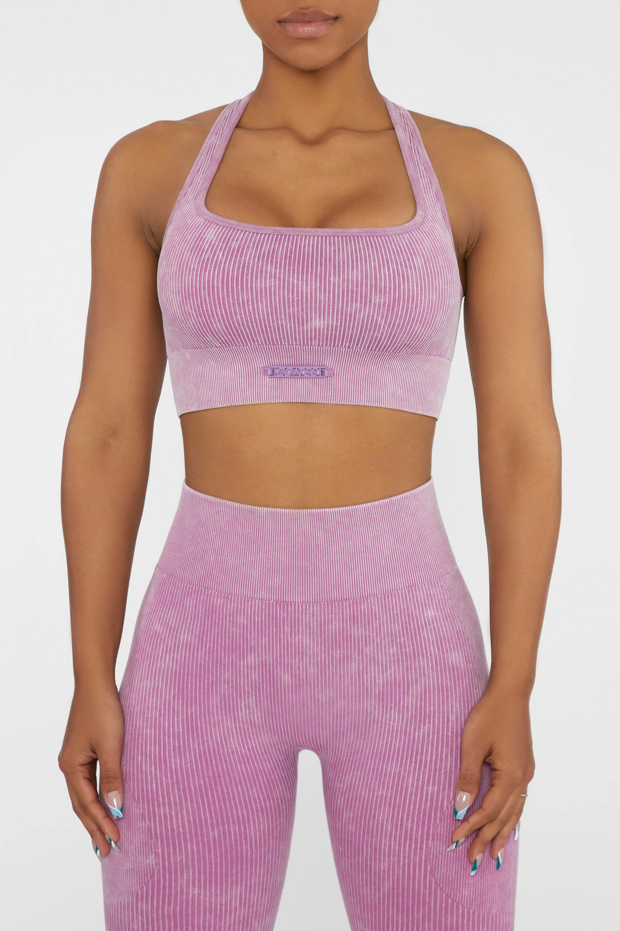 Square Neck Sports Bra in Pink