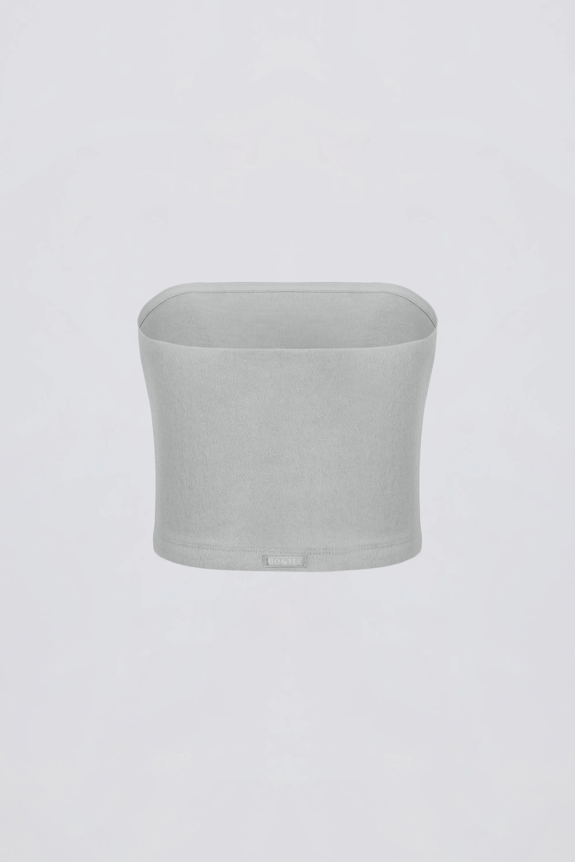 Brushed Jersey Bandeau Top in Fog Grey