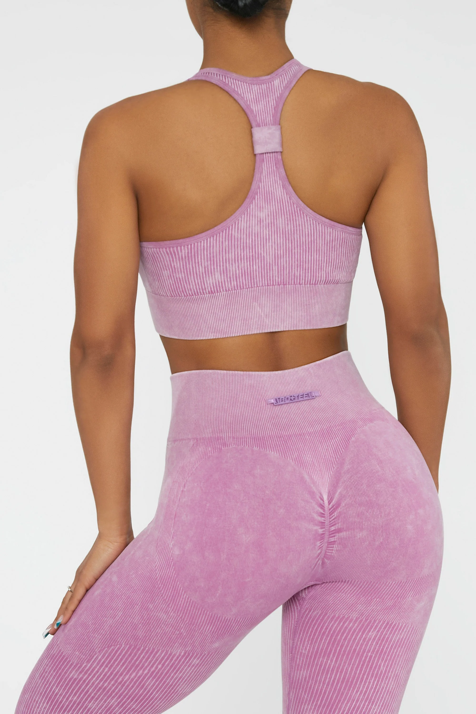 Square Neck Sports Bra in Pink