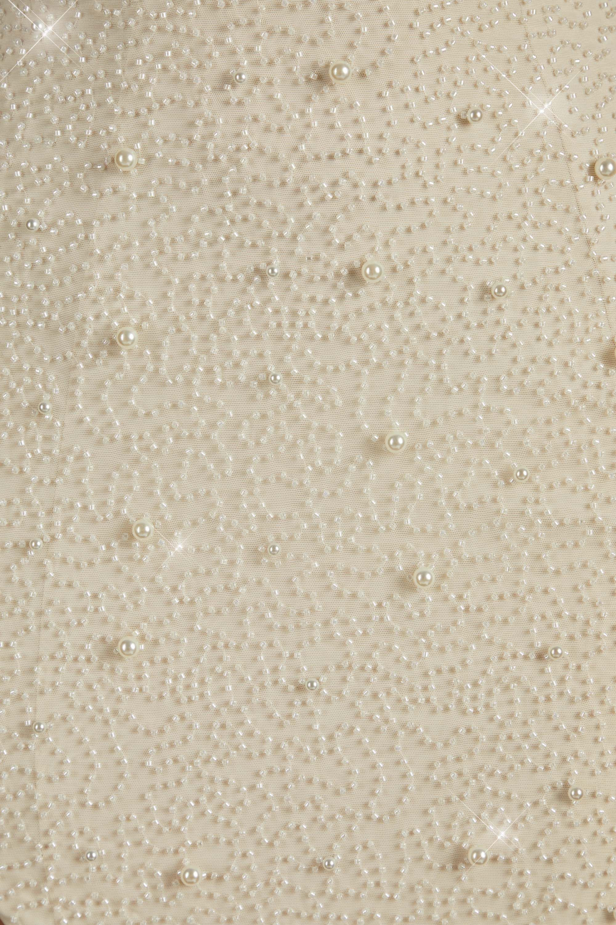 Embellished Bandeau Maxi Dress in Ivory