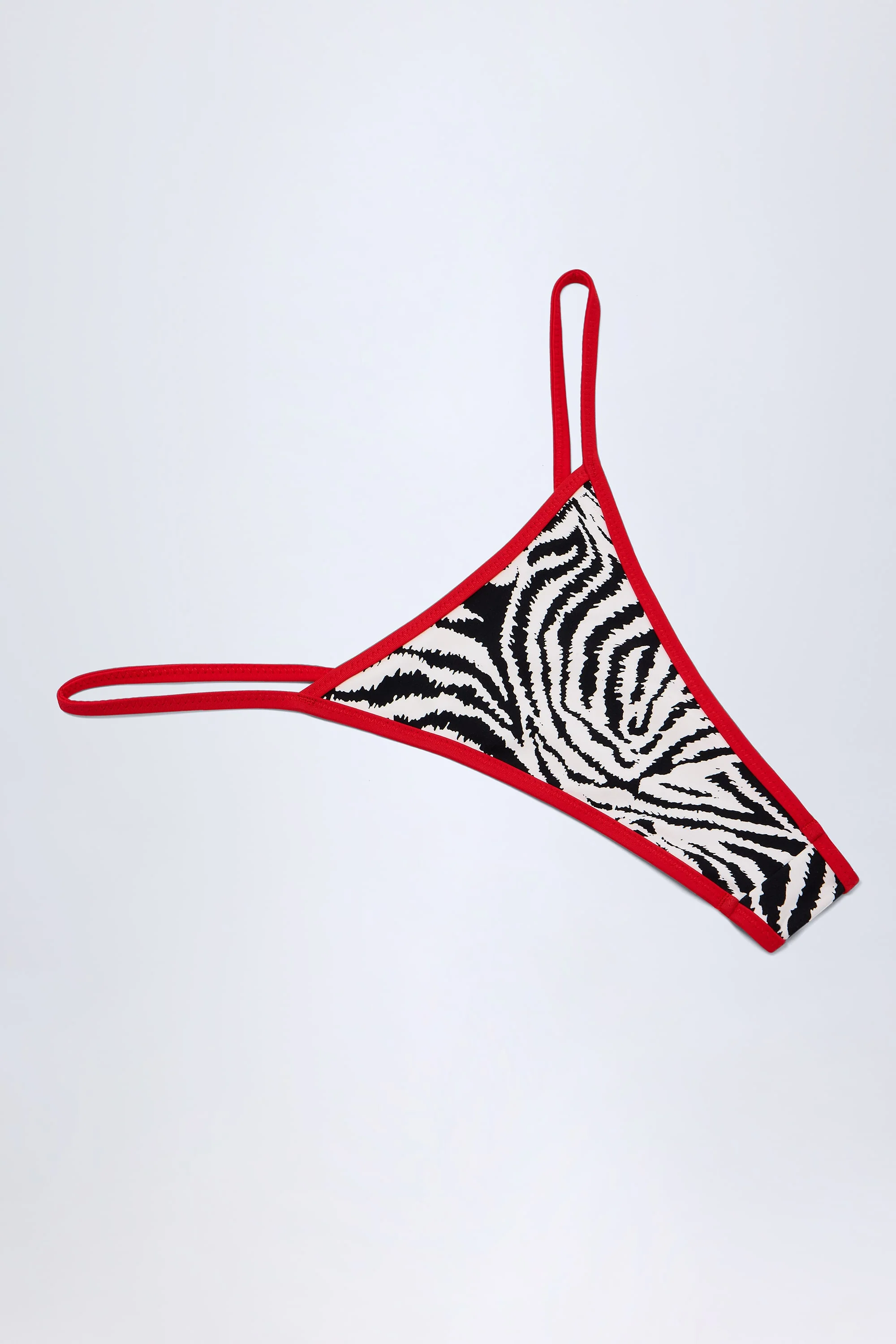 Reversible Thong Bikini Bottoms in Zebra Print