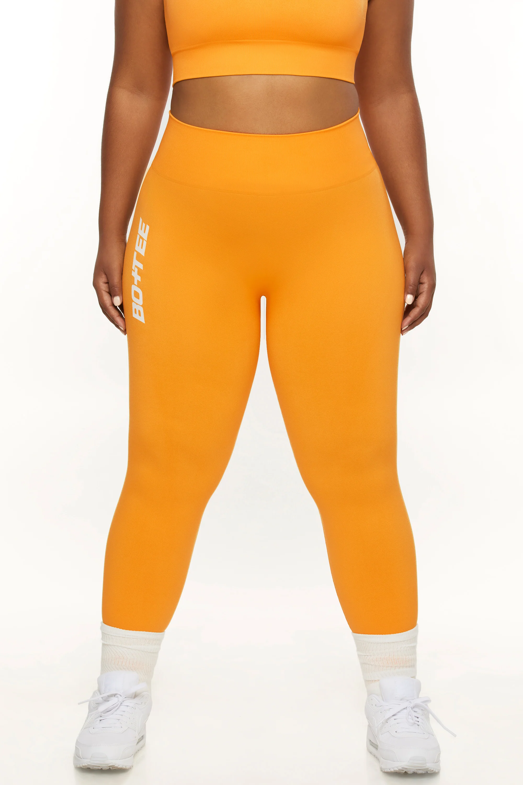 Petite Full Length Seamless Leggings in Orange
