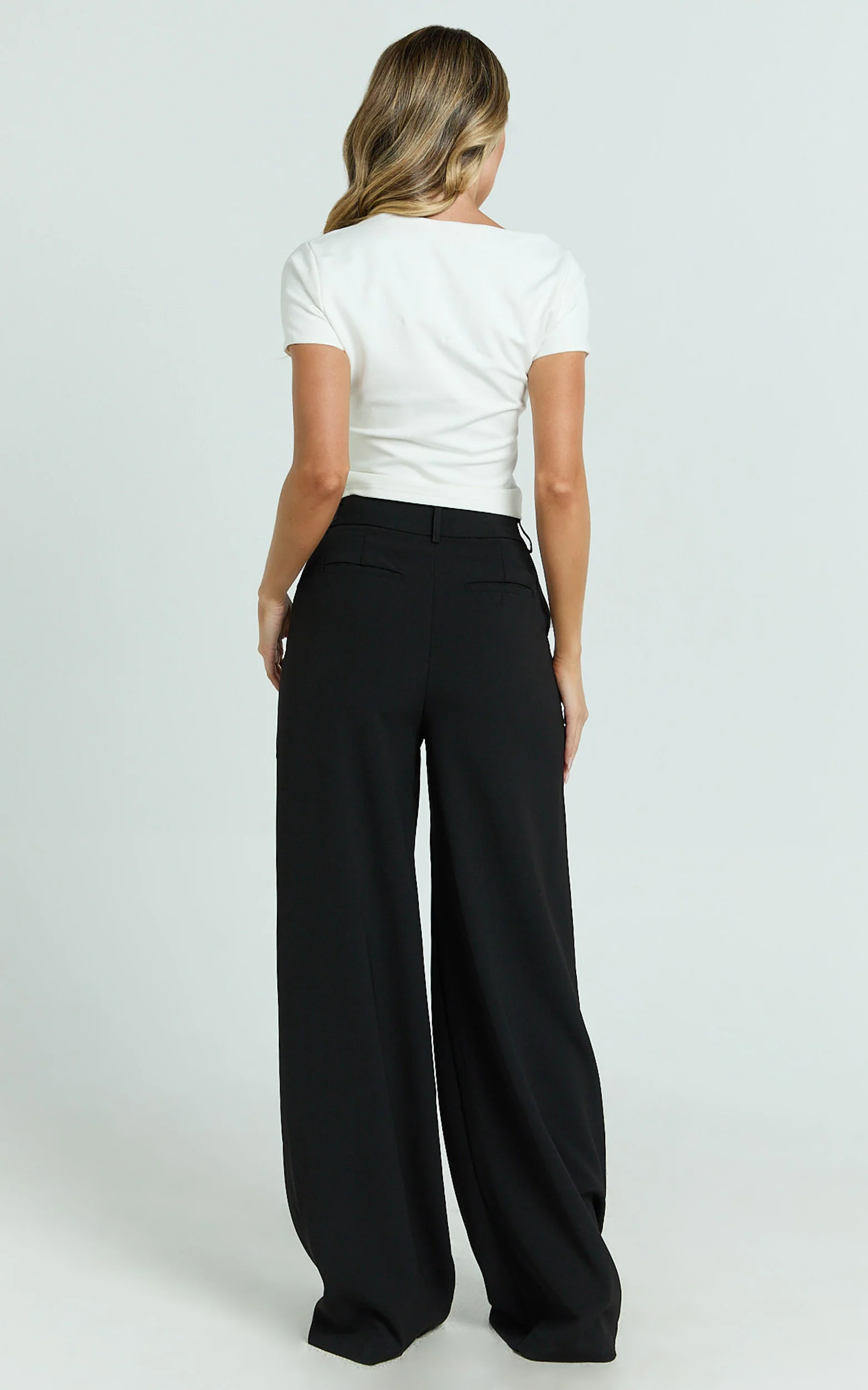 Tina Top - High Neck Cap Sleeve Cut Out Top in Off White