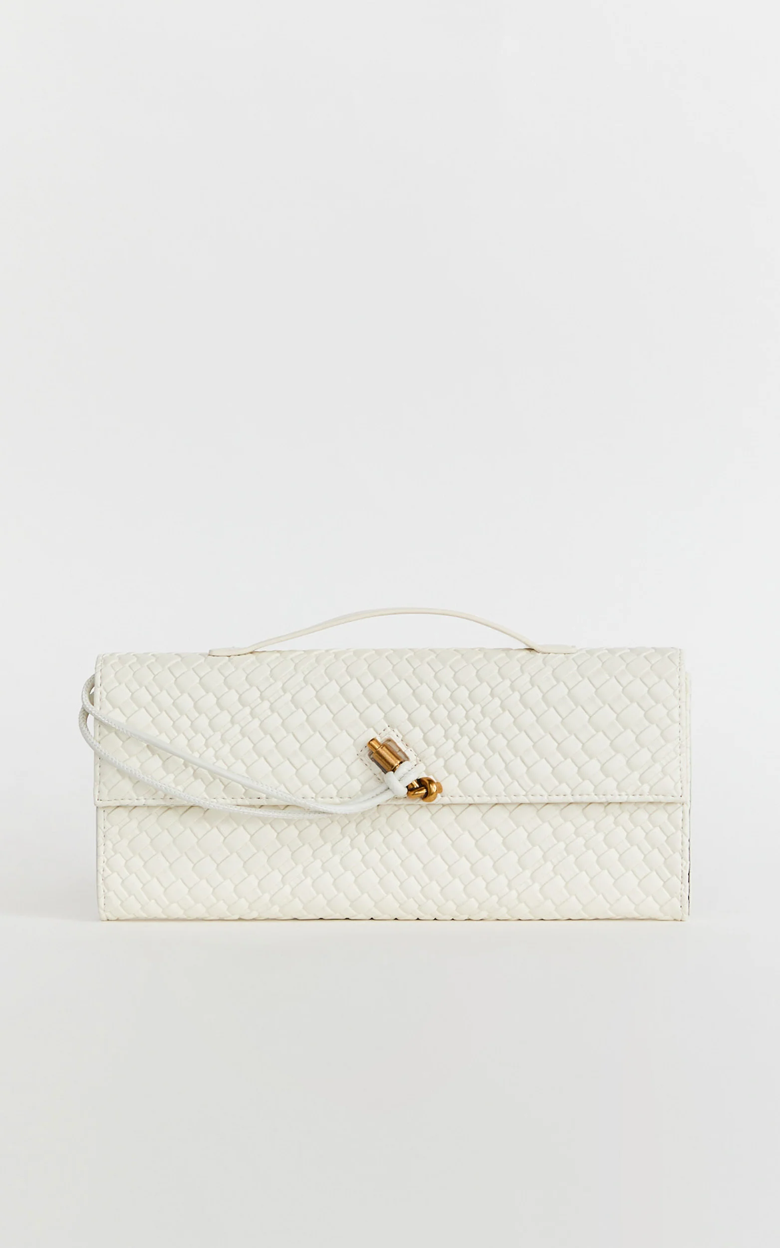 Krizza Bag - Woven Clutch Bag in White
