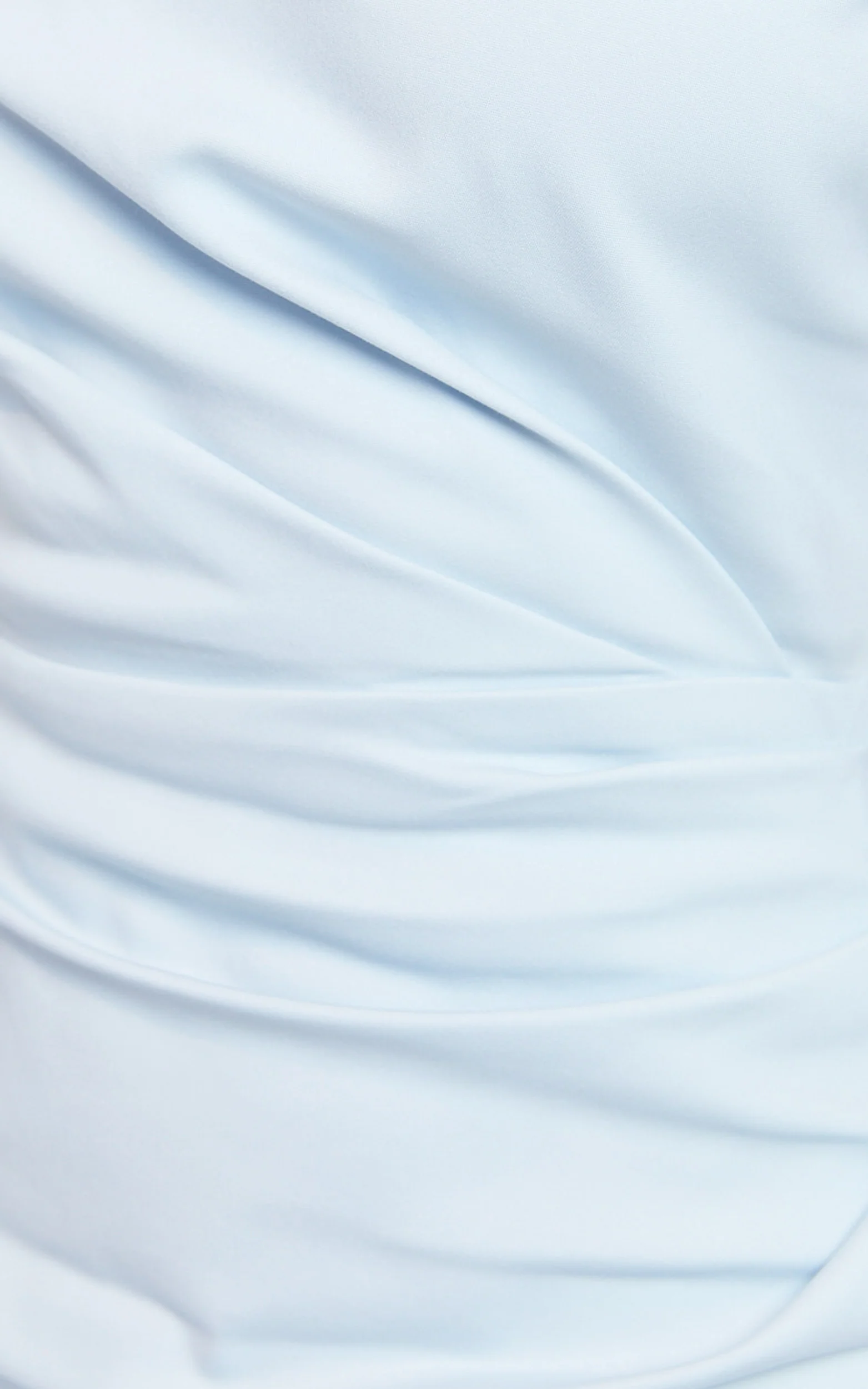 Alexandria Midi Dress - Tip Shoulder Draped Fitted Dress in Blue