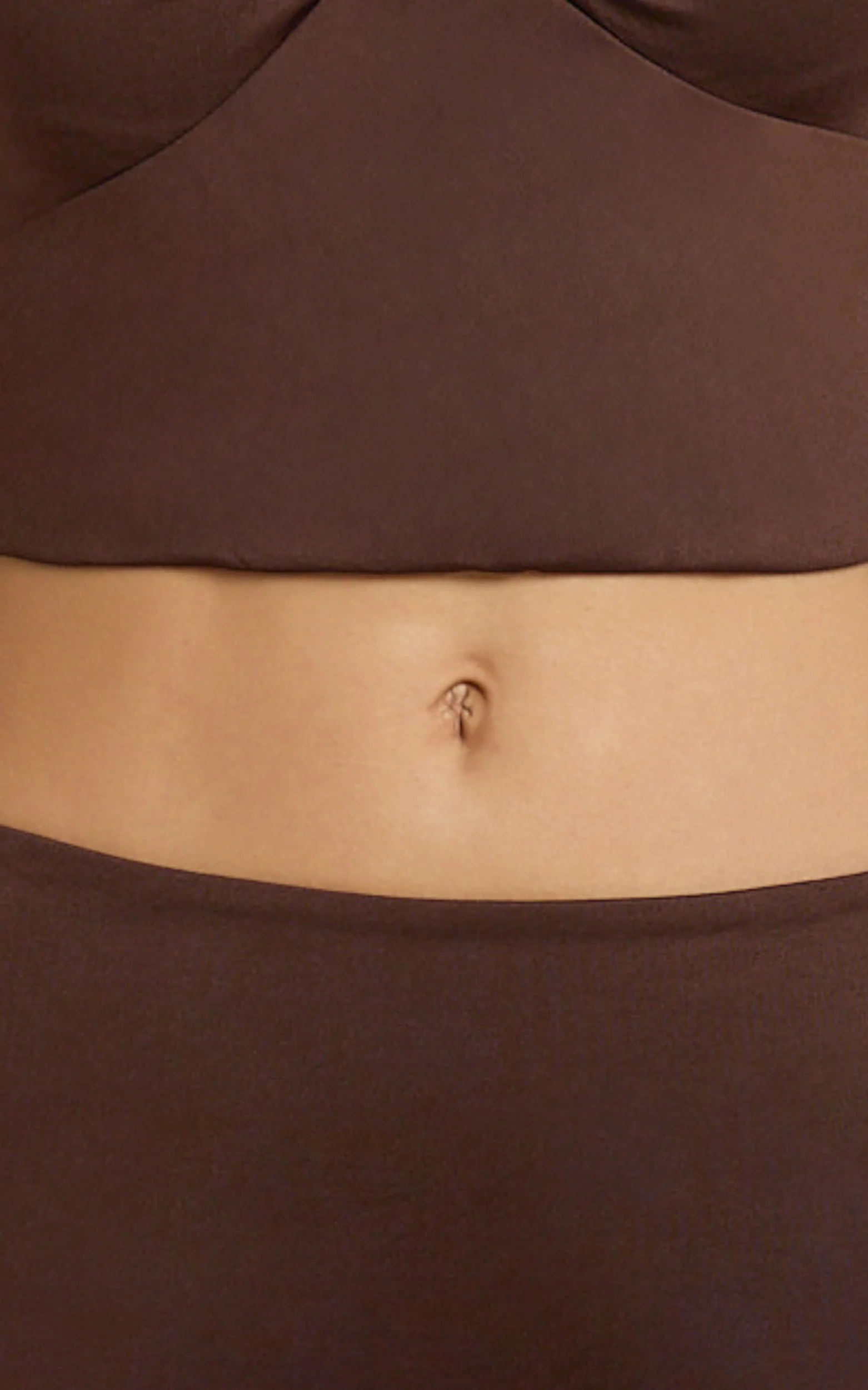 Chaney Top and Skirt Set - Twist Front Off Shoulder Top and Gathered Maxi Skirt Set in Chocolate