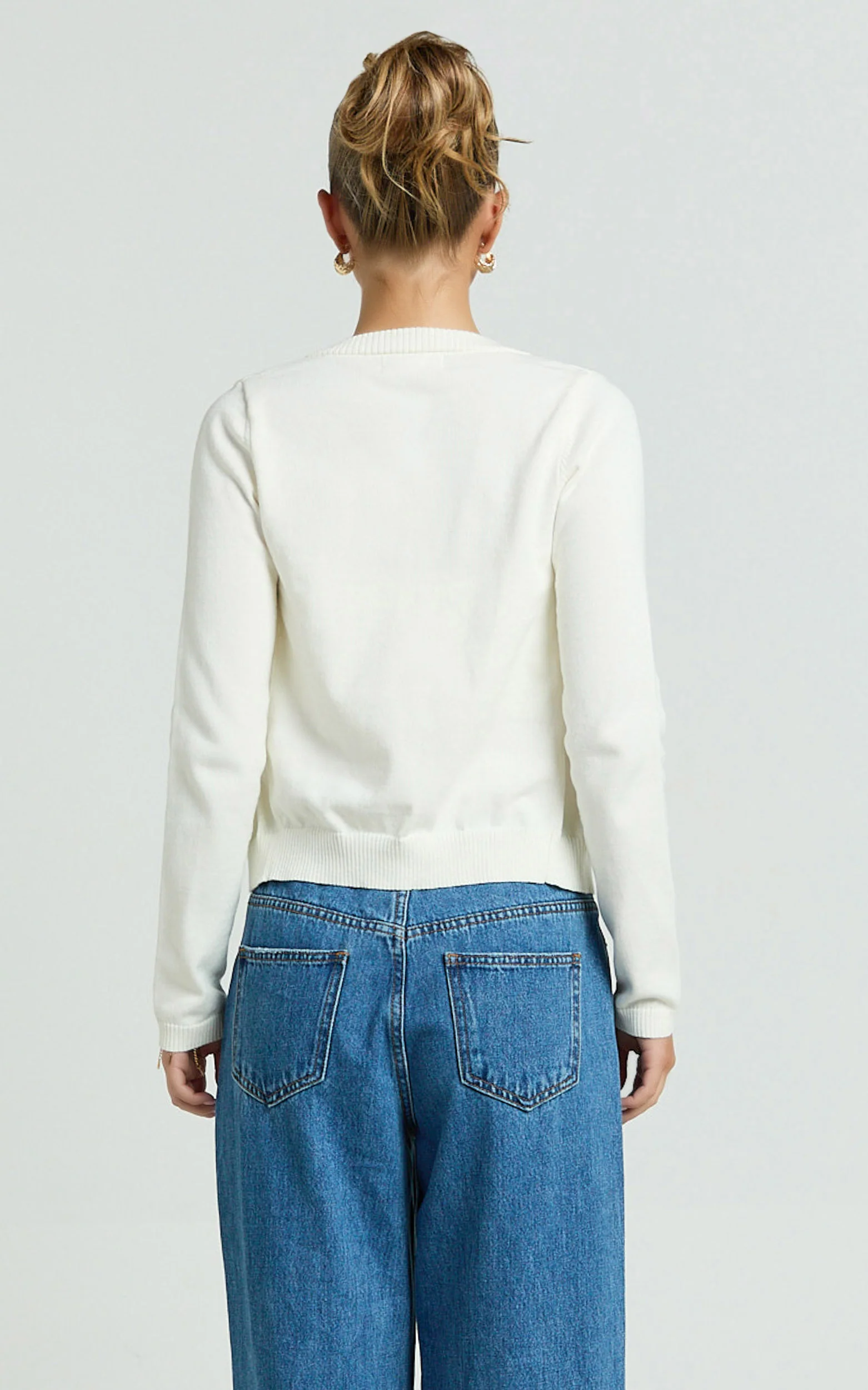 Katherine Cardigan - Long Sleeve Cardigan And Bralette Set in Cream