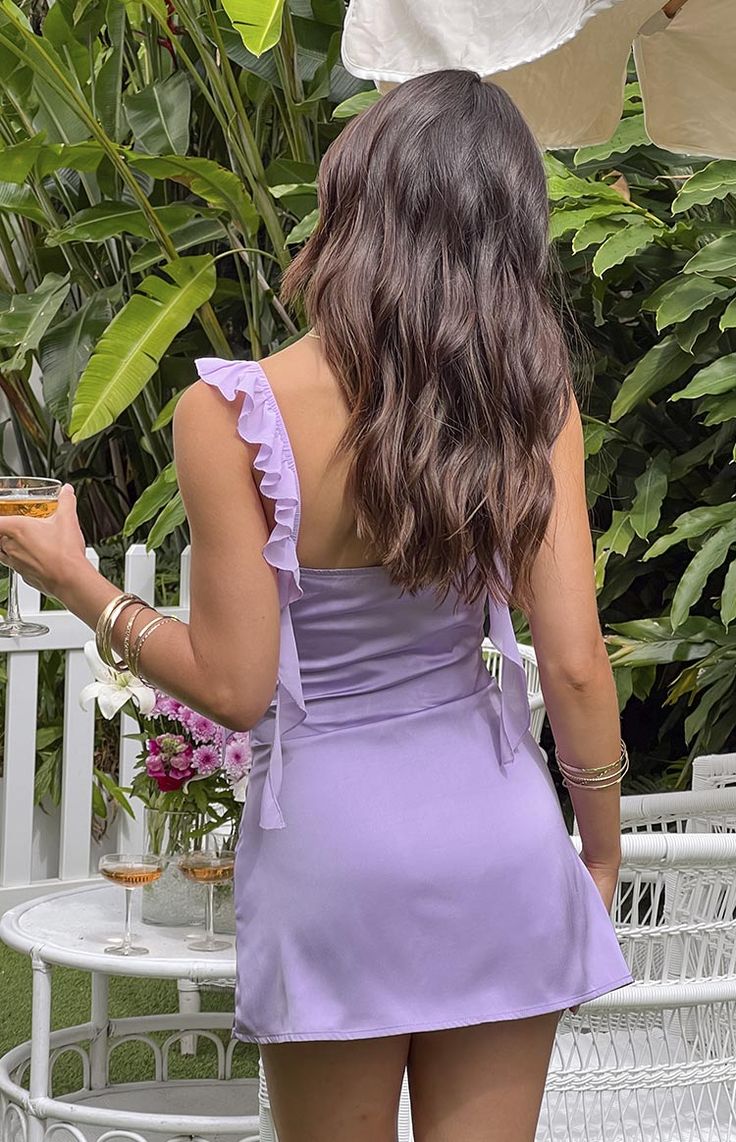 Unique A Line Sweetheart Purple Short Homecoming Dress with Ruffles