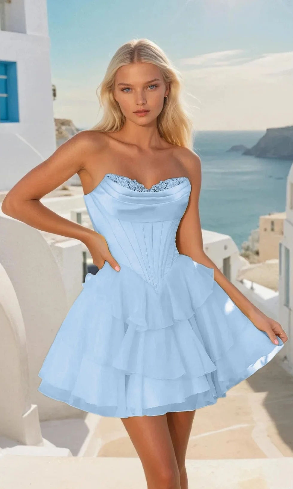 Strapless Short Homecoming Dress