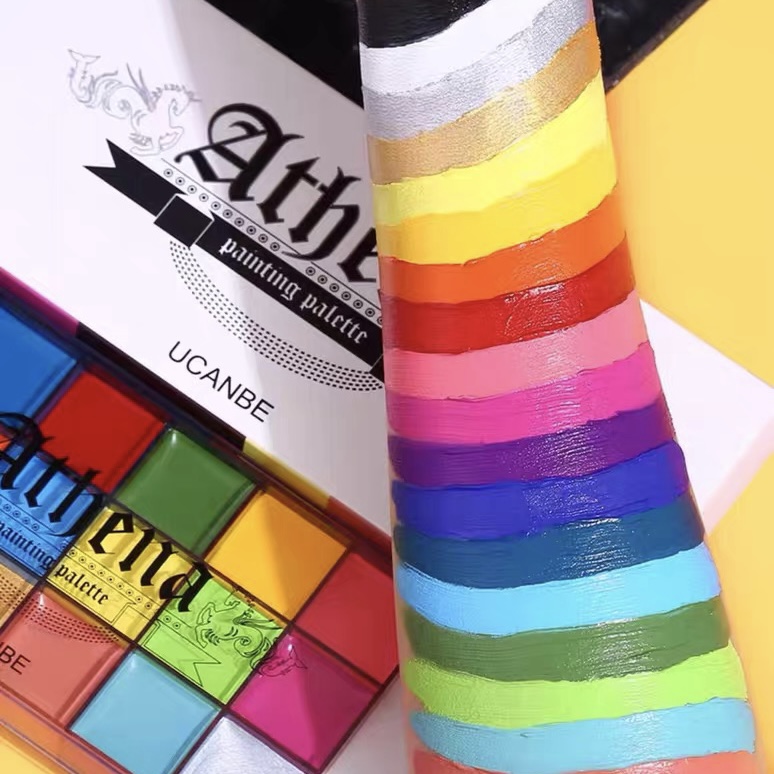 UCANBE Halloween Face Paint Palette – 20 Color Professional Body & Face Paint Makeup Kit for Costume, Cosplay & SFX