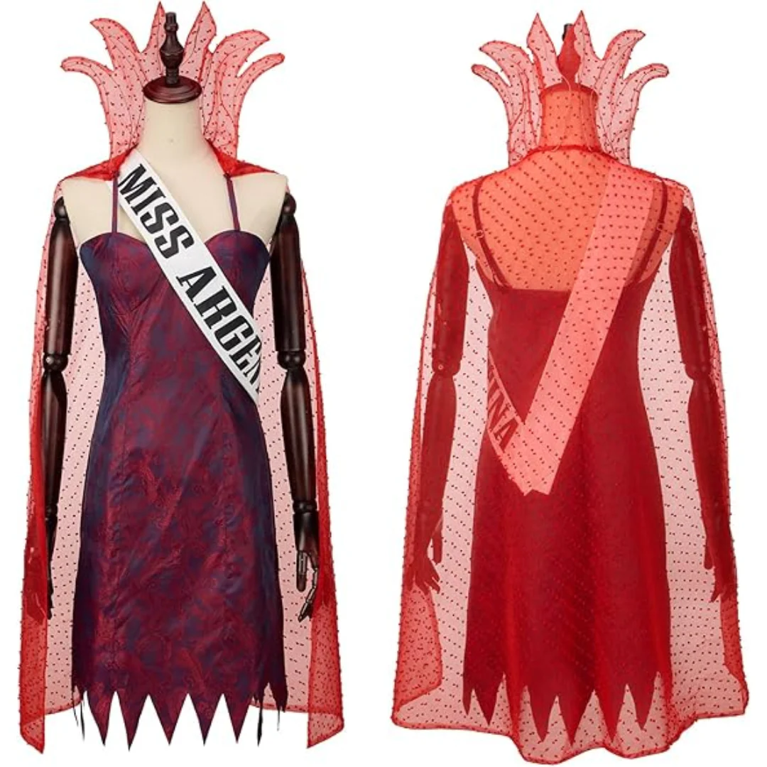 Beetlejuice Miss Argentina Costume Cloak Dress