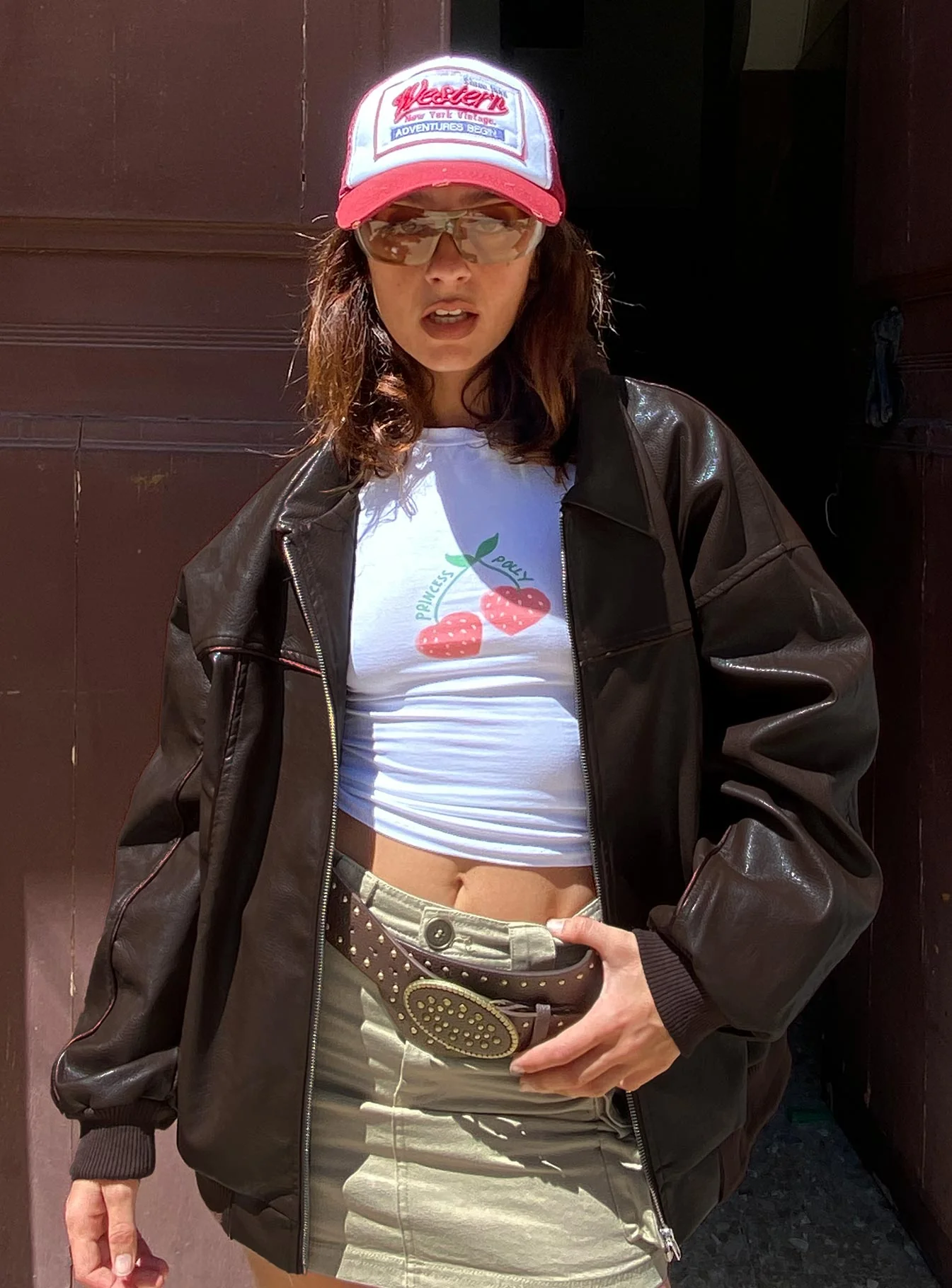 Goldsmith Faux Leather Bomber Jacket – Classic Brown Vegan Leather Outerwear