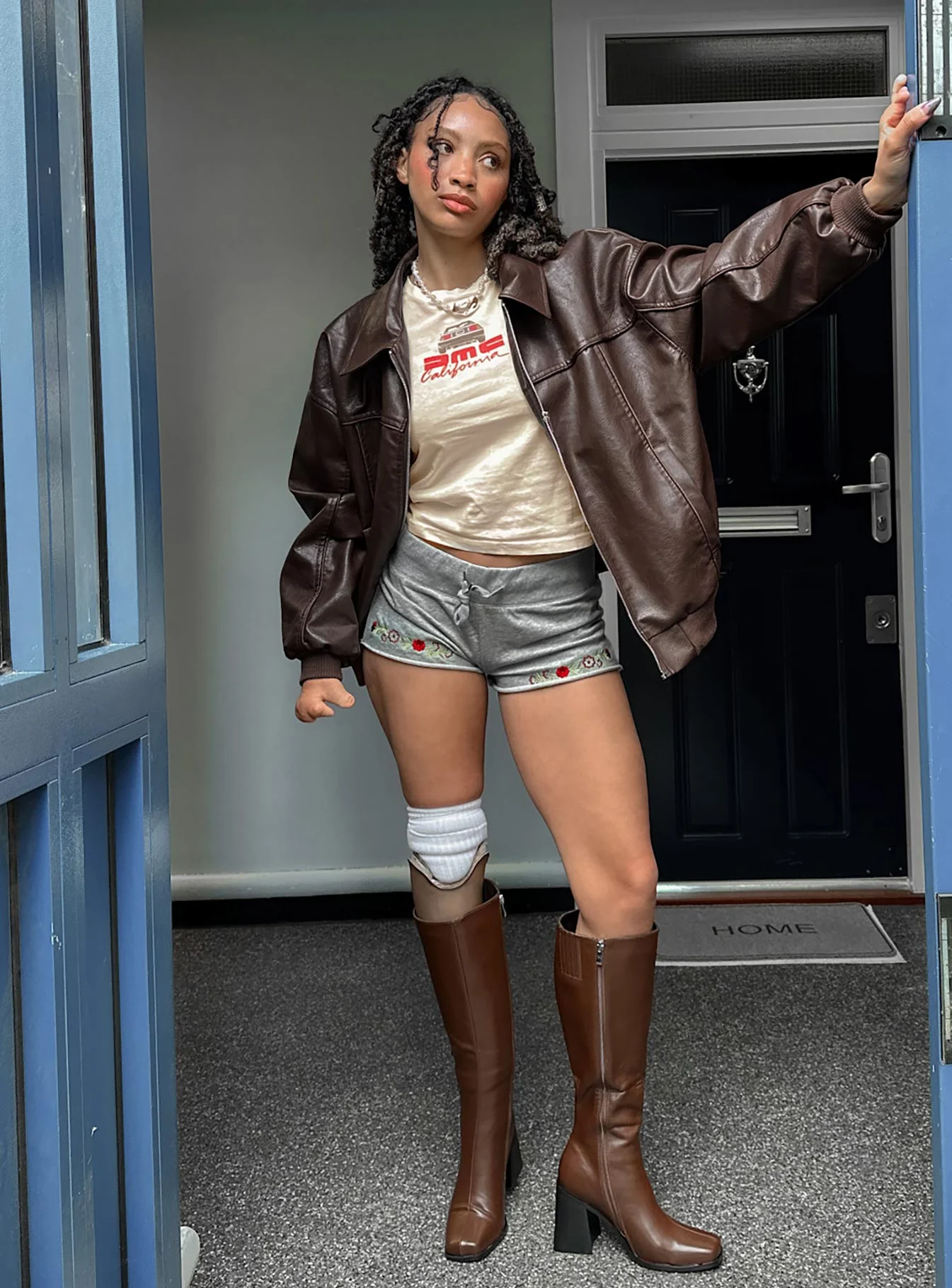 Goldsmith Faux Leather Bomber Jacket – Classic Brown Vegan Leather Outerwear