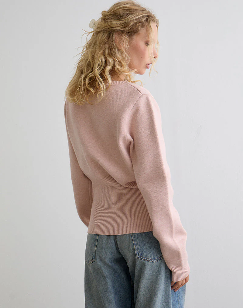 Subra Long Sleeve Cardigan in Pink