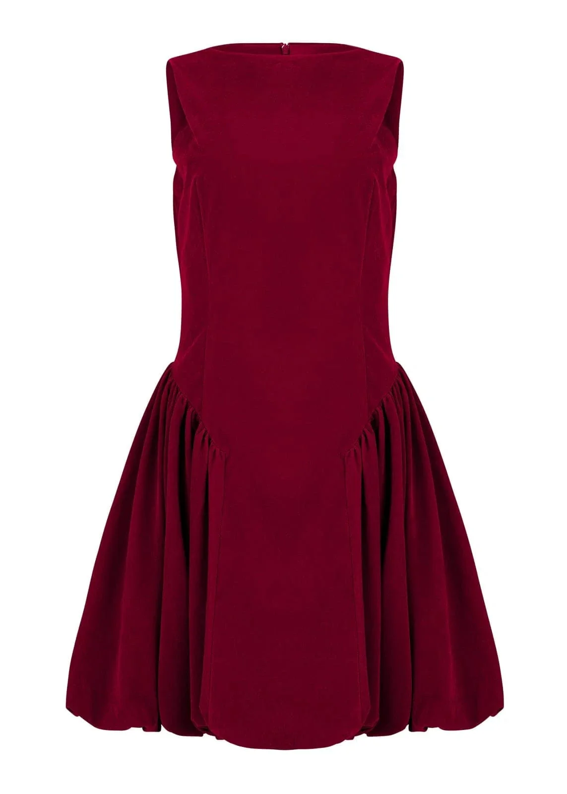 Scarlett Mini Velvet Drop Waist Dress - Red