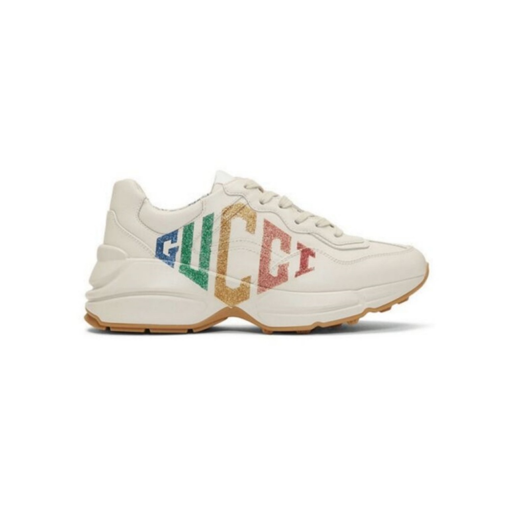 GUCCI IVORY RHYTON RAINBOW GLITTER SNEAKERS – GCC013