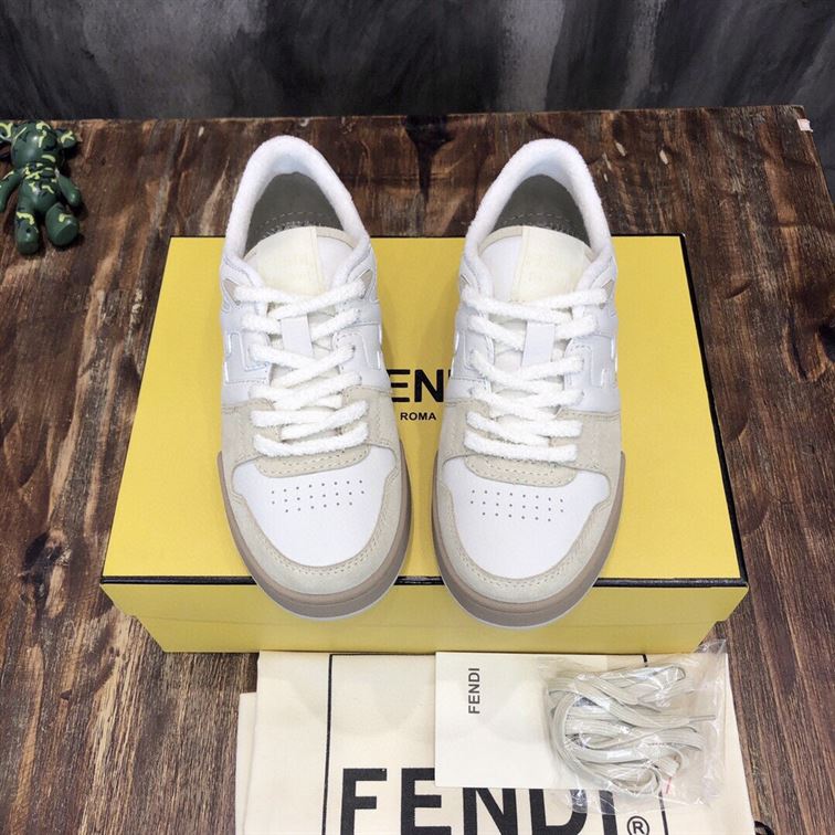 FENDI MATCH LOW-TOP SNEAKERS IN WHITE SUEDE – FDS004