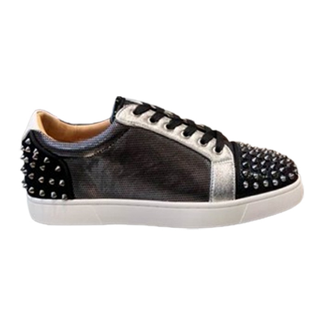 Christian Louboutin Low Top Black Silver Sneaker – CLS049