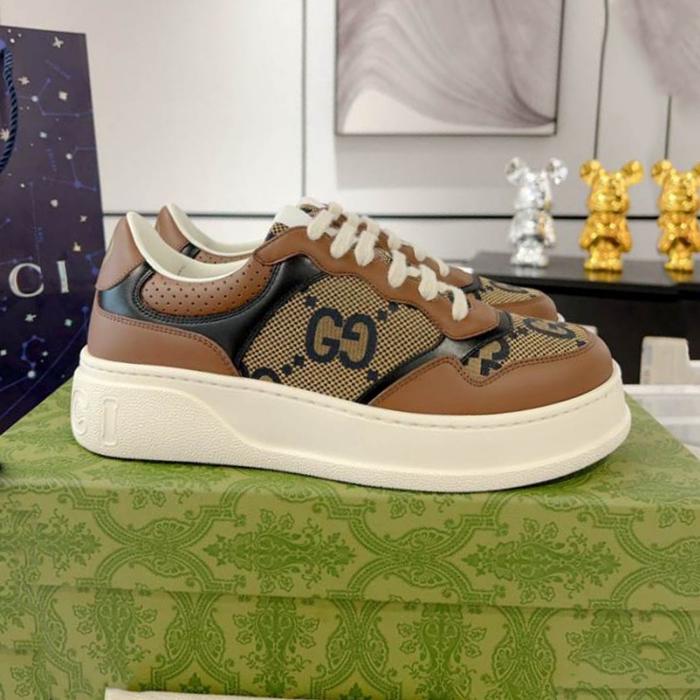 Gucci Brown Monogram GC Black Sneakers – GCC194
